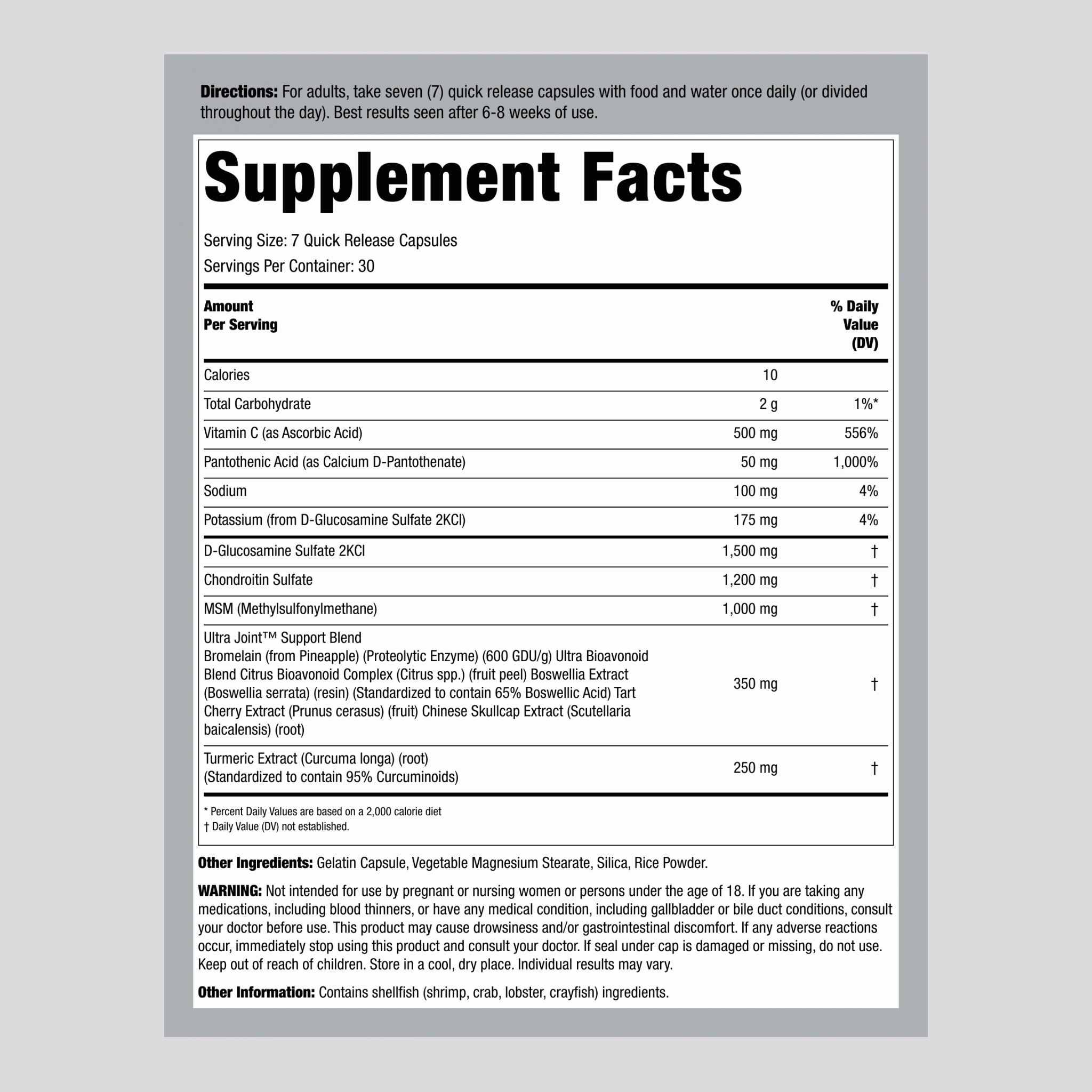 Glucosamine, Chondroitin, Turmeric & MSM UltraJoint, 210 Capsules