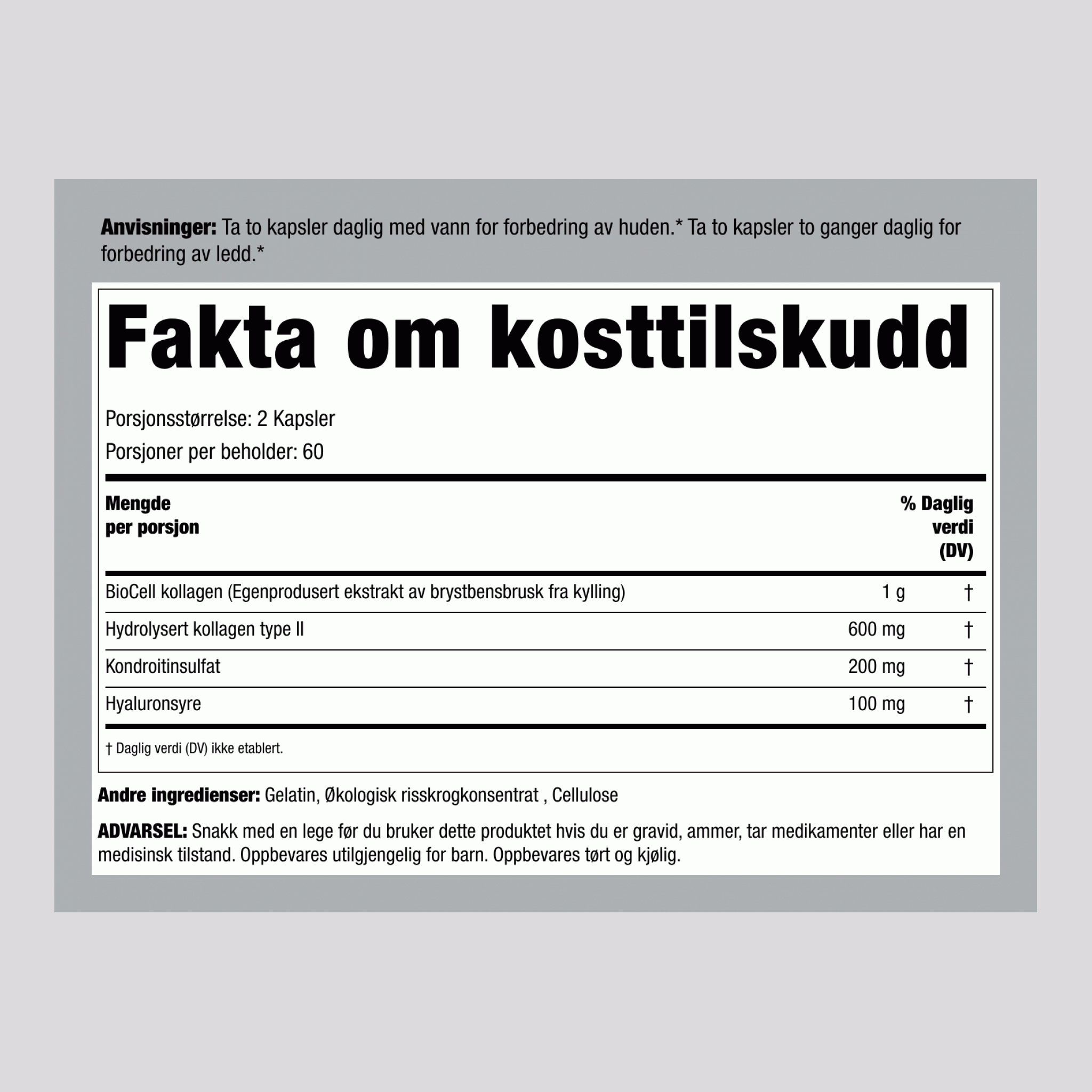 BioCell kollagen 120 Kapsler 2 Flasker     