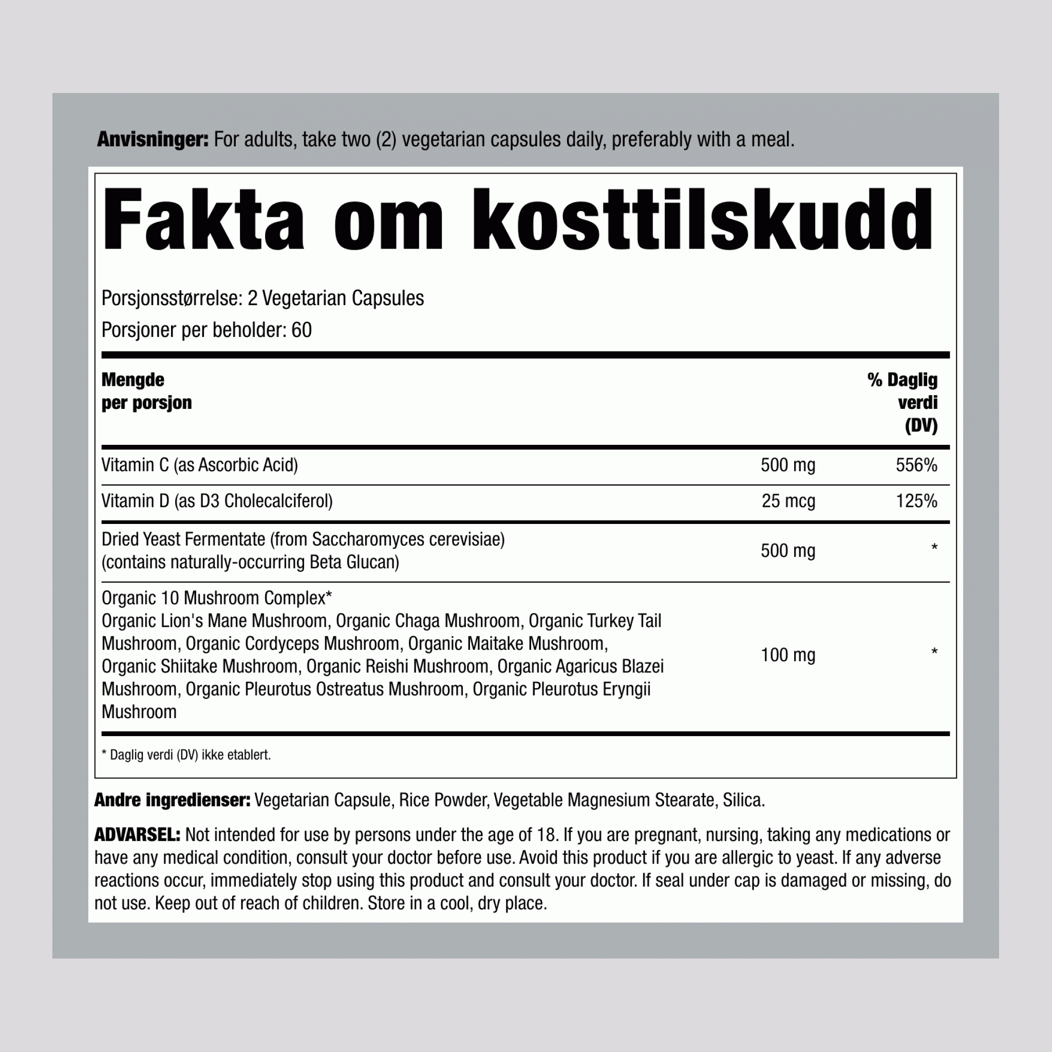 Immunstøtte med Betaglukan, 120 Vegetarkapsler