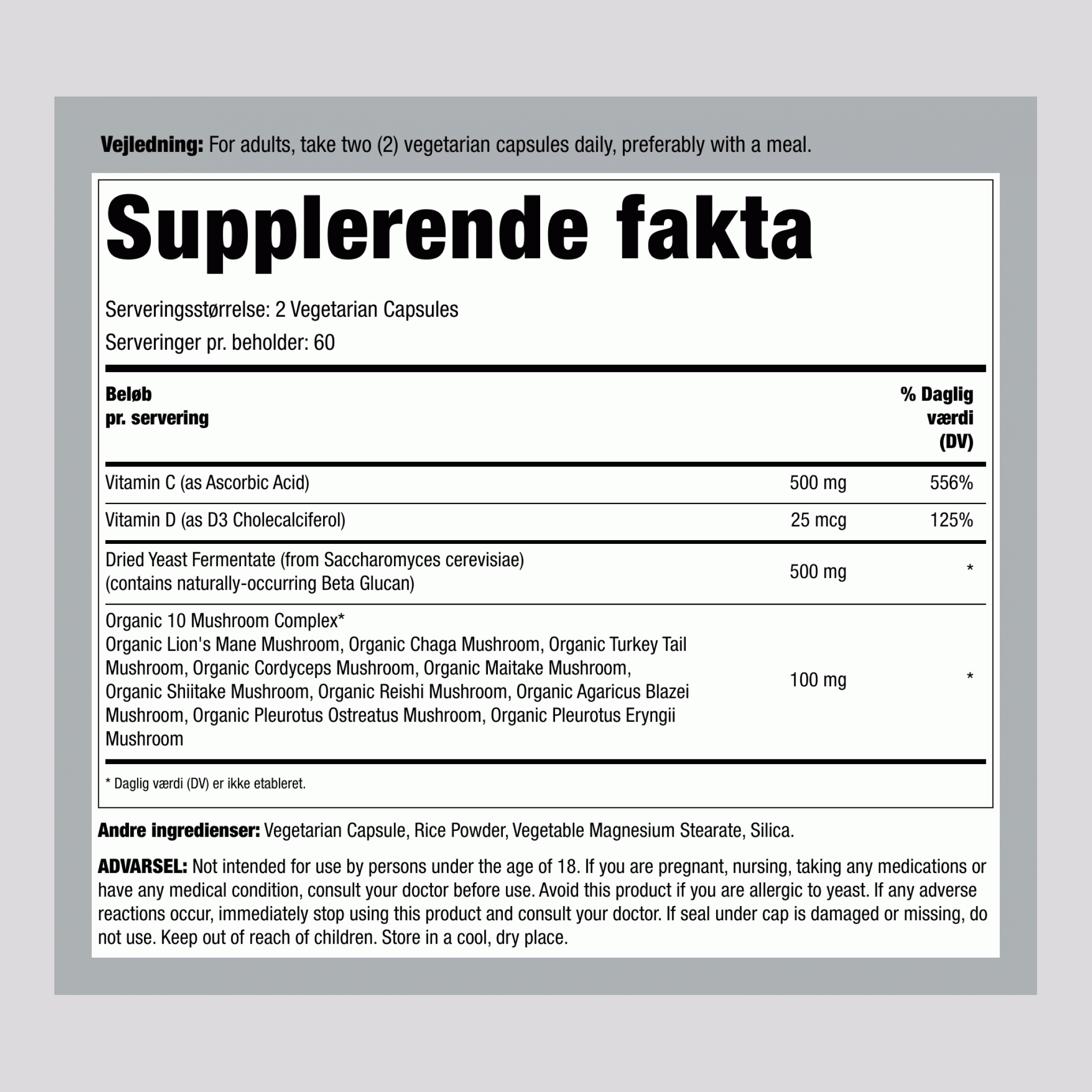 Immunsupport med Beta Glucan, 120 vegetarkapsler, 2 flasker
