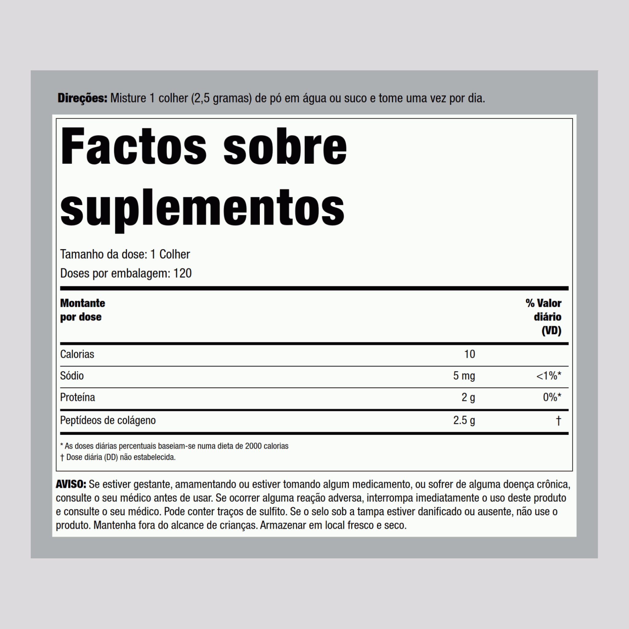 Rejuvenescedor da pele com peptídeos de colágeno bioativo Verisol em pó  10.58 oz 300 g Frasco    