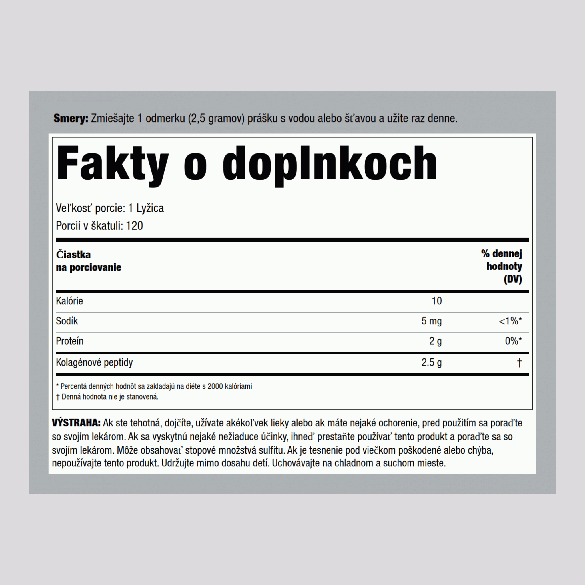 Omladzovač pokožky s bioaktívnymi kolagénovými peptidmi s verisolom, prášok  10.58 oz 300 g Fľaša    