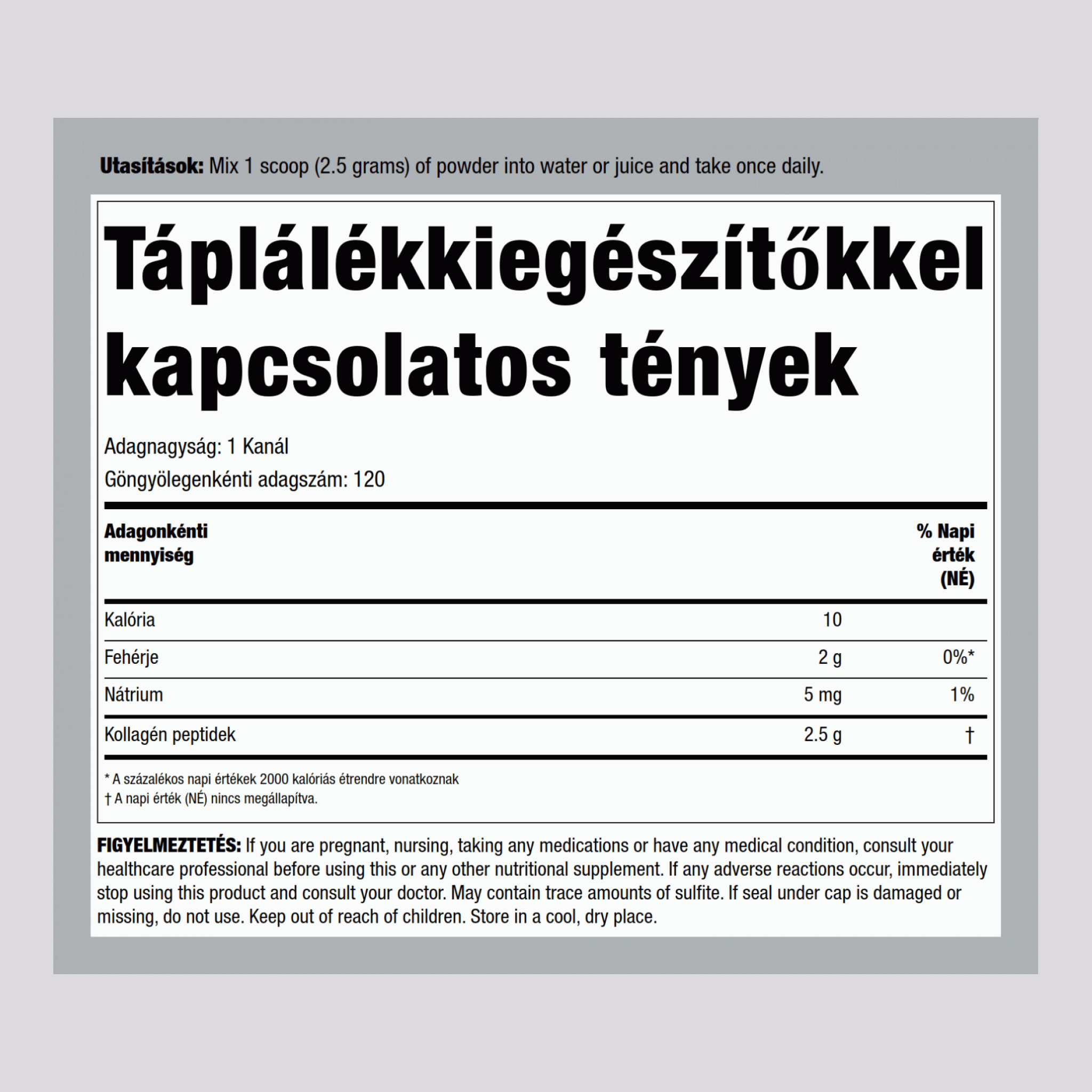 Bőrfiatalító por Verisol bioaktív kollagén peptidekkel  10.58 oz 300 g Palack 2 Palackok  