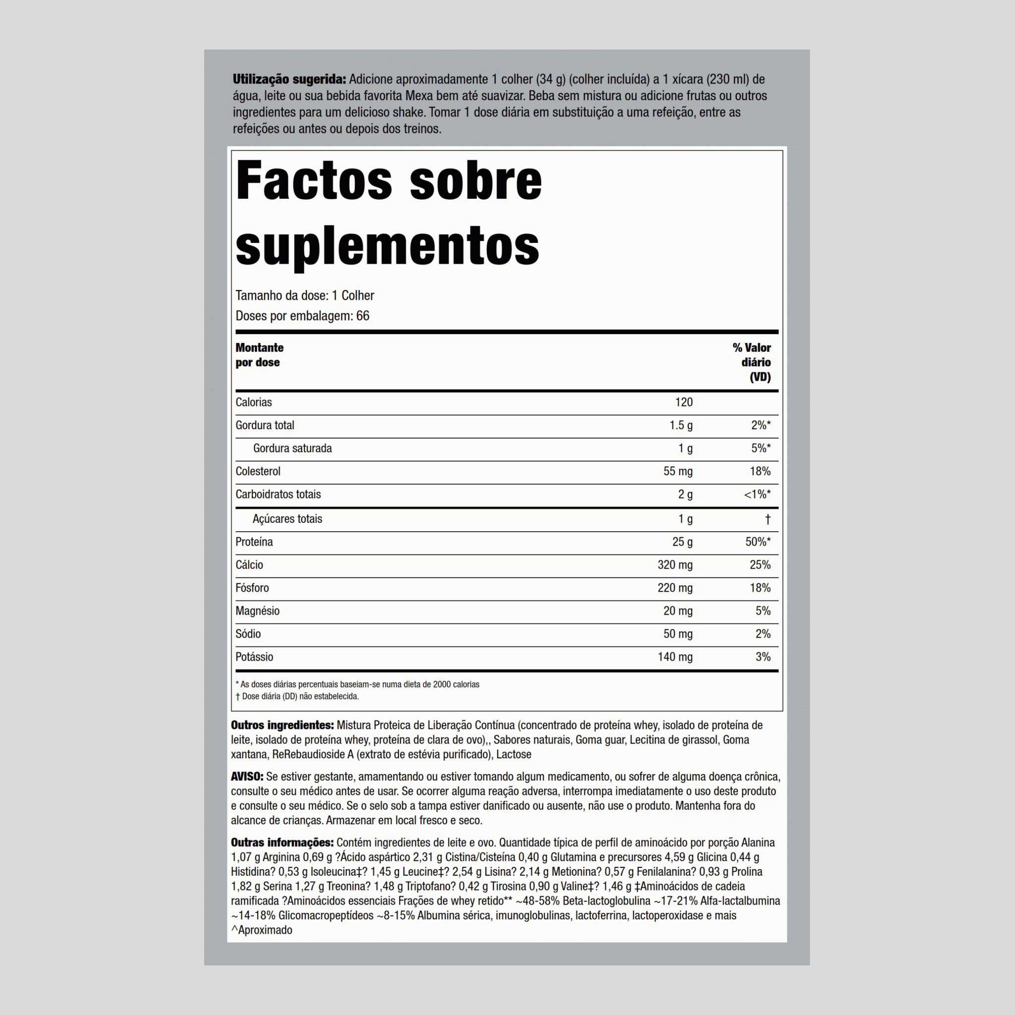 Mistura de Proteínas (sabor natural de baunilha) 5 lb 2.268 Kg Frasco    