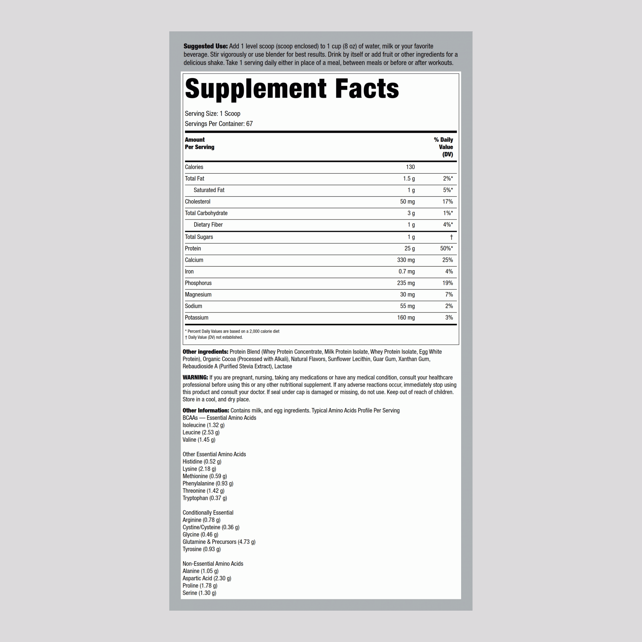 混合蛋白質（天然巧克力） 5 磅 2.268 千克 酒瓶    