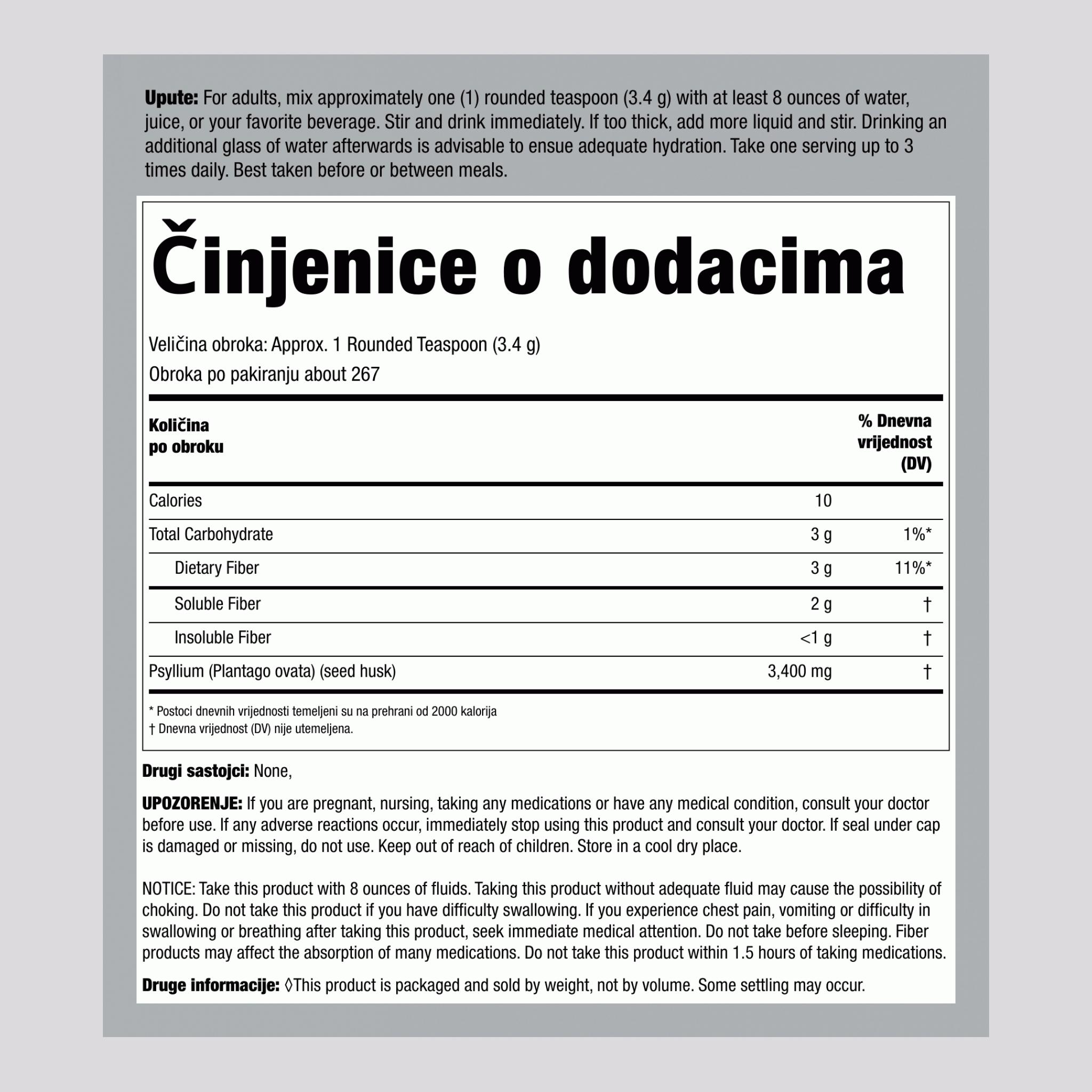 Indijski trputac  2 lb 907 g Boca    