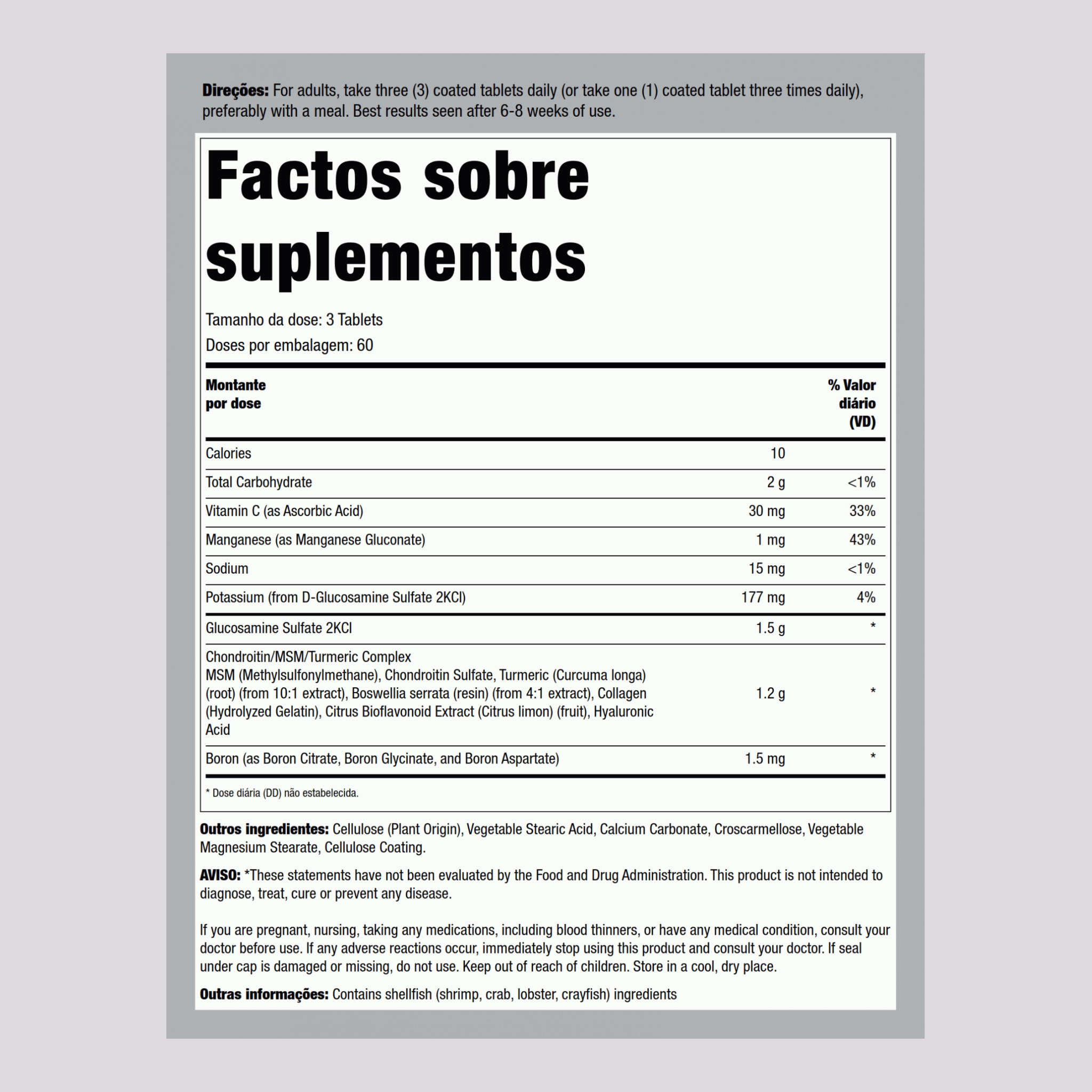 Glucosamine Chondroitin & MSM Plus Turmeric Tabs, 180 Tablets, 2  Bottles