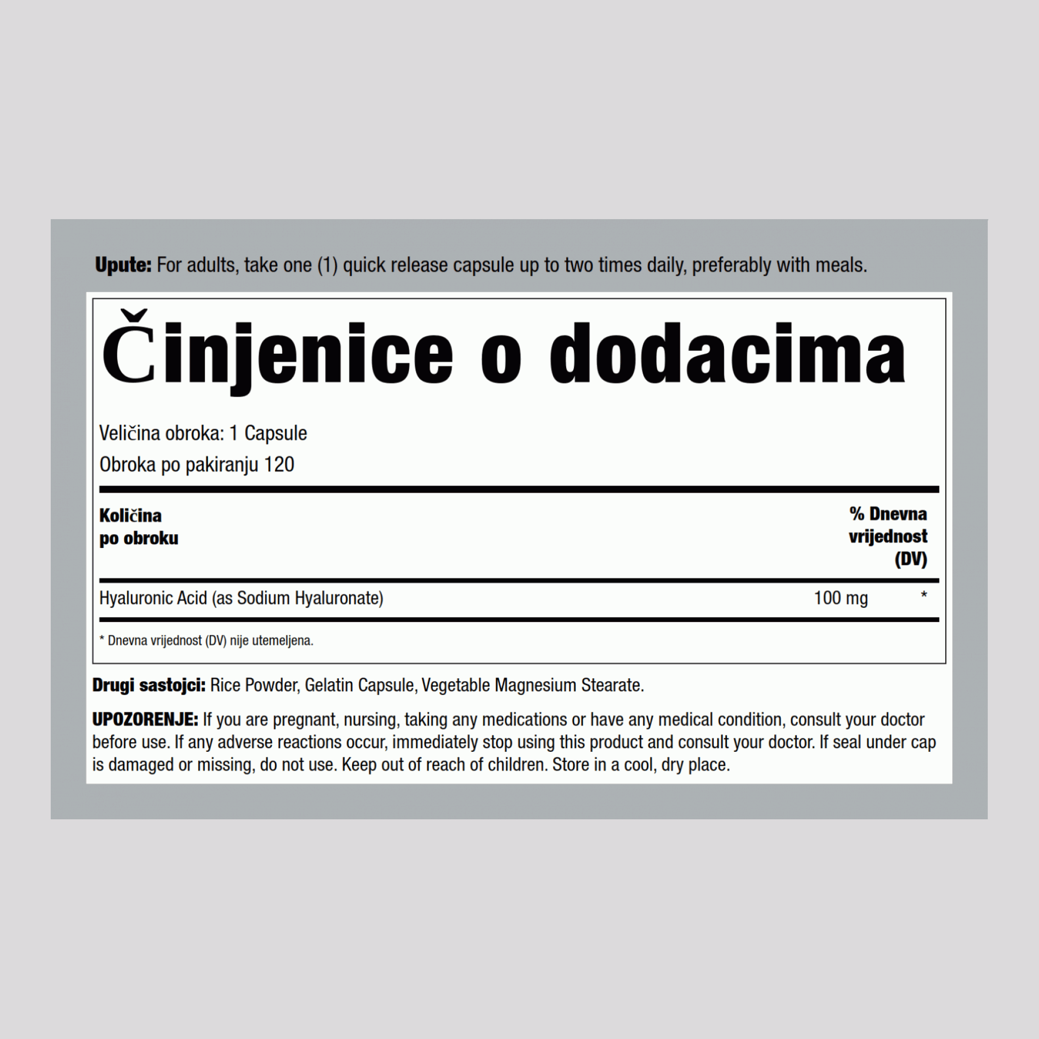 H-Joint hijaluronska kiselina  100 mg 120 Kapsule s brzim otpuštanjem     