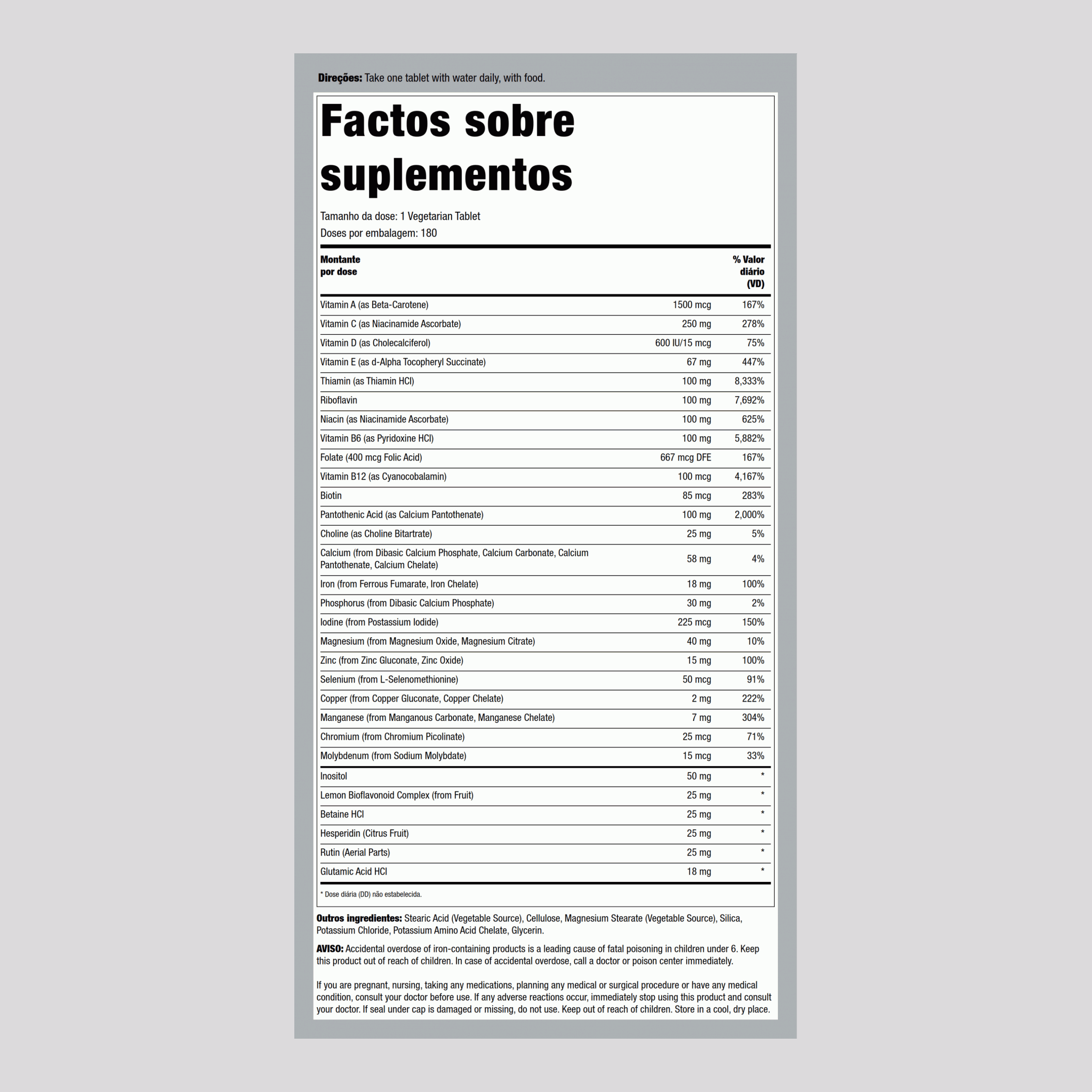 Mega One Multi com ferro (absorção lenta) 180 Comprimidos vegetarianos       