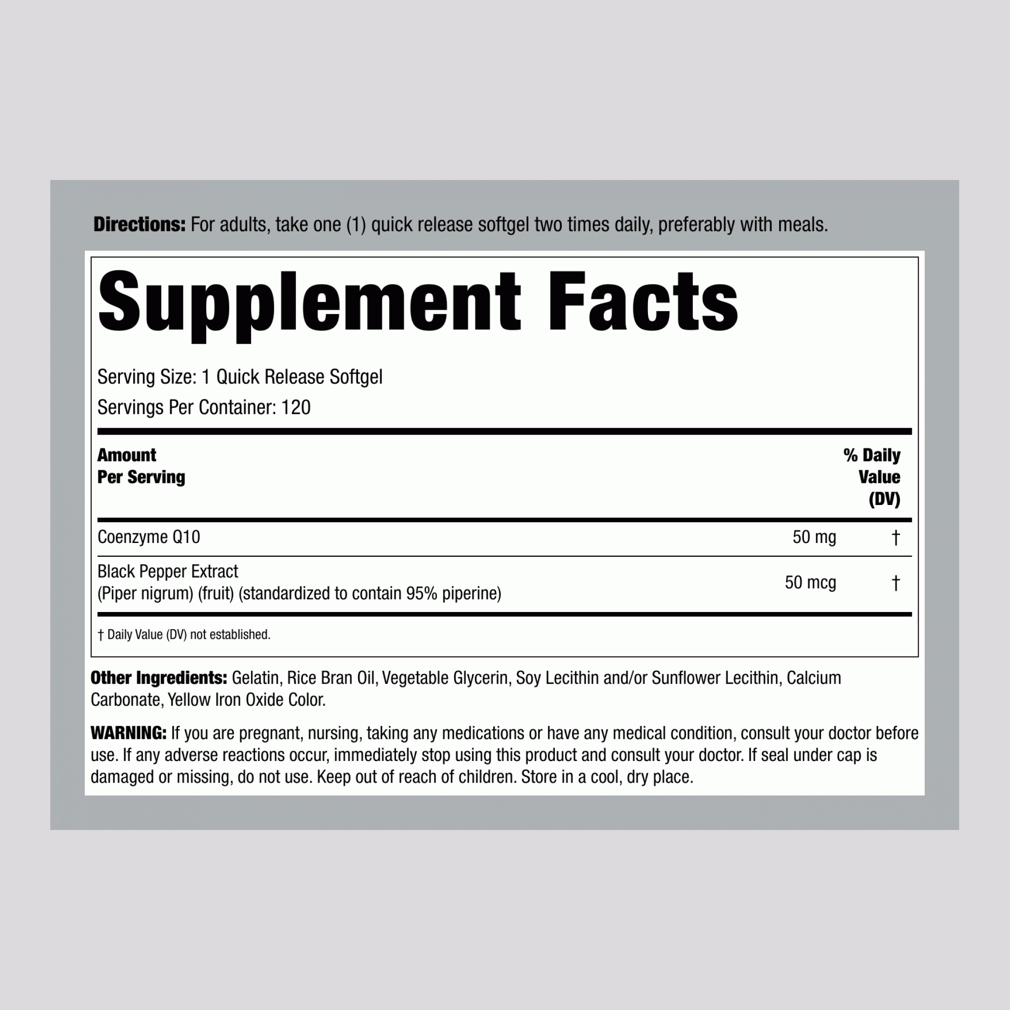 CoQ10, 50 mg, 120 Quick Release Softgels