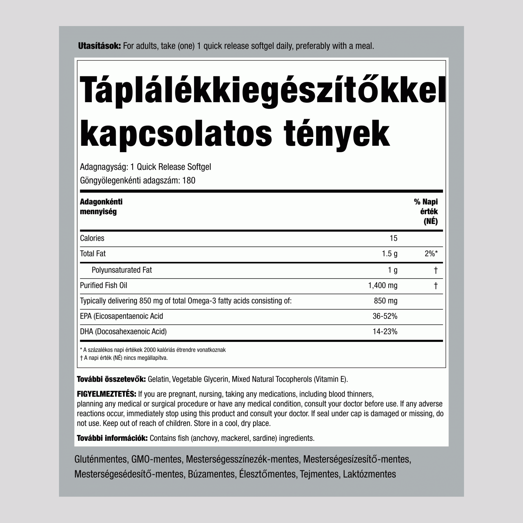 Halolaj tripla erő (900 mg aktív Omega-3) 1400 mg 180 Gyorsan oldódó szoftgél     