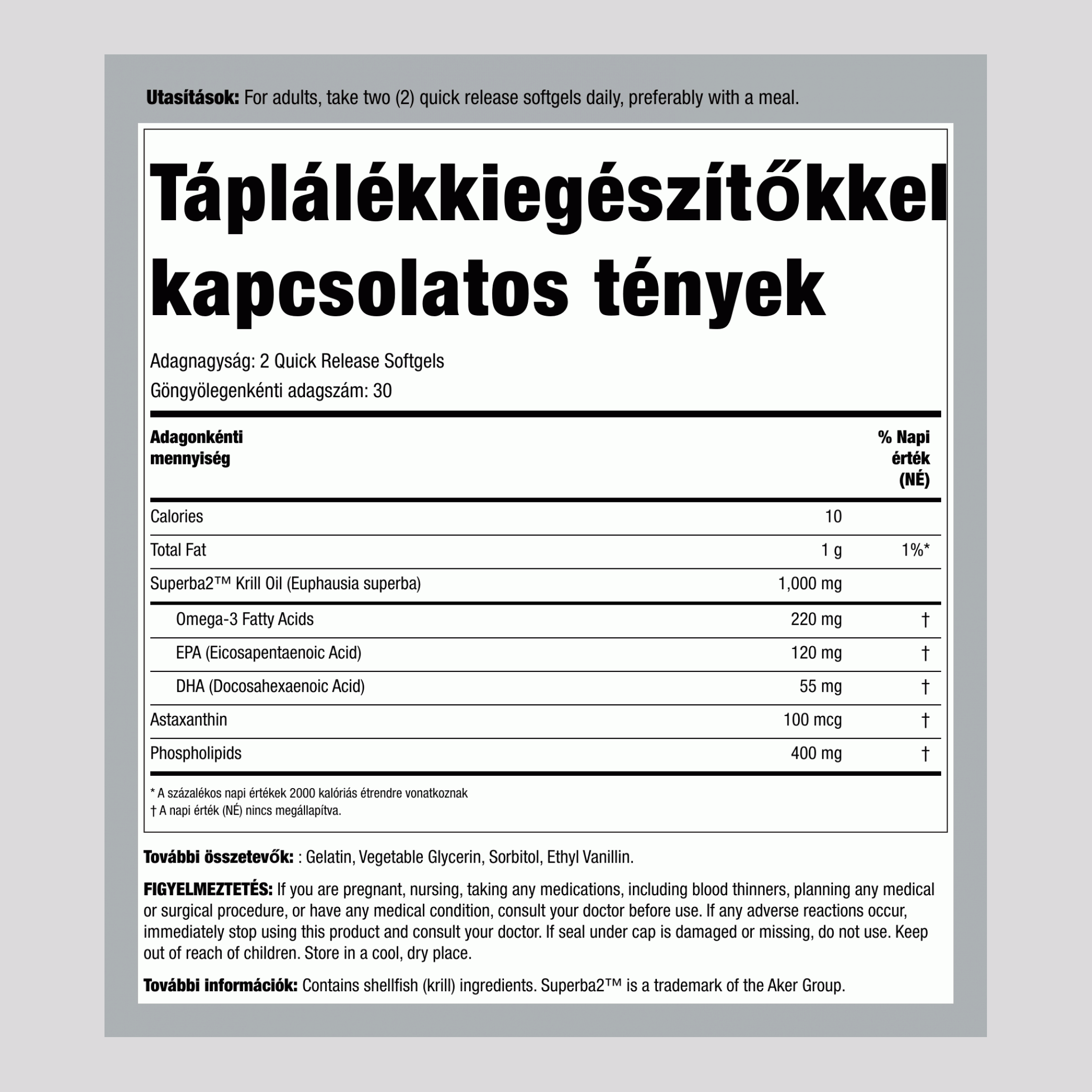 Krillolaj  500 mg 60 Puha gél     