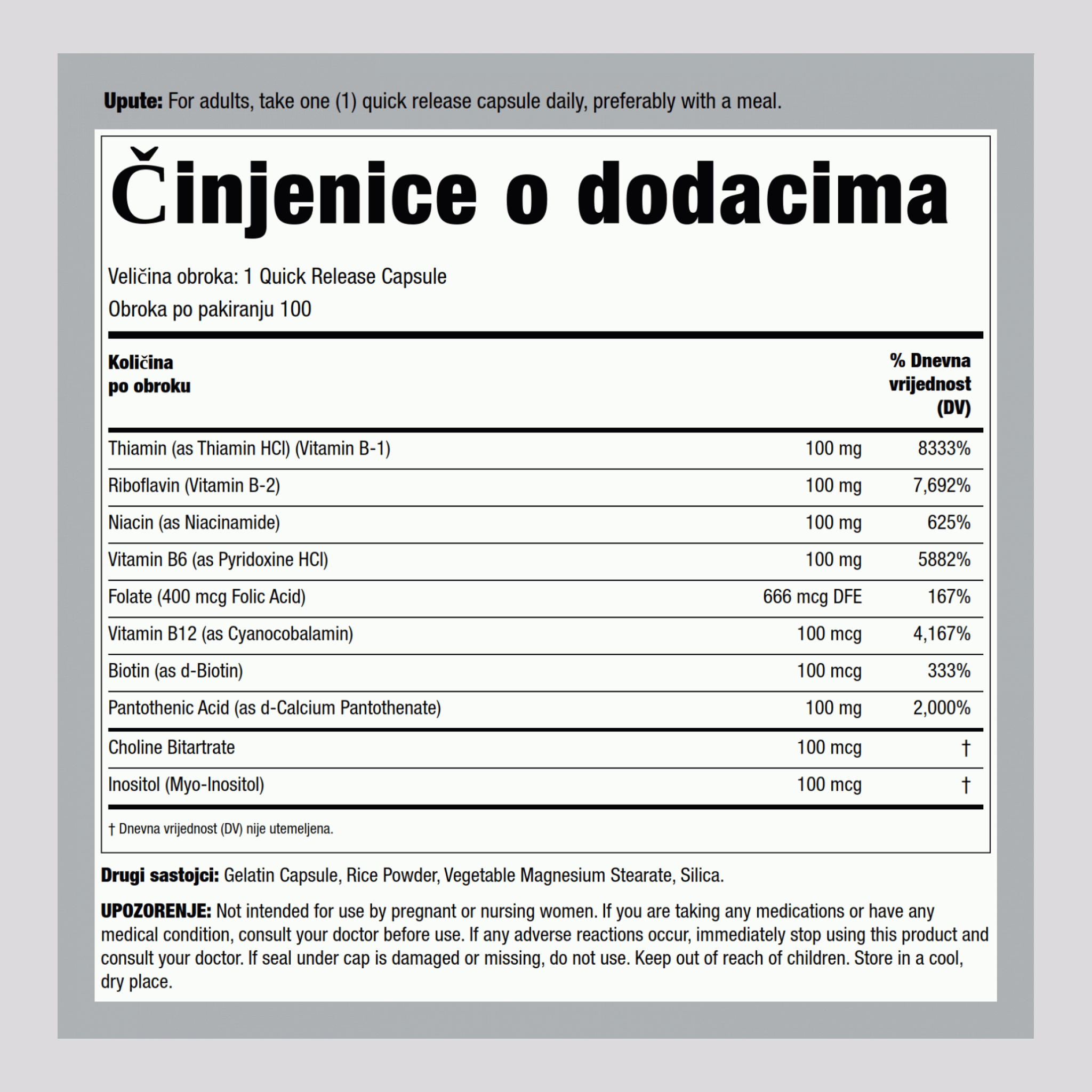 Supreme Stress B 100 Kapsule s brzim otpuštanjem       