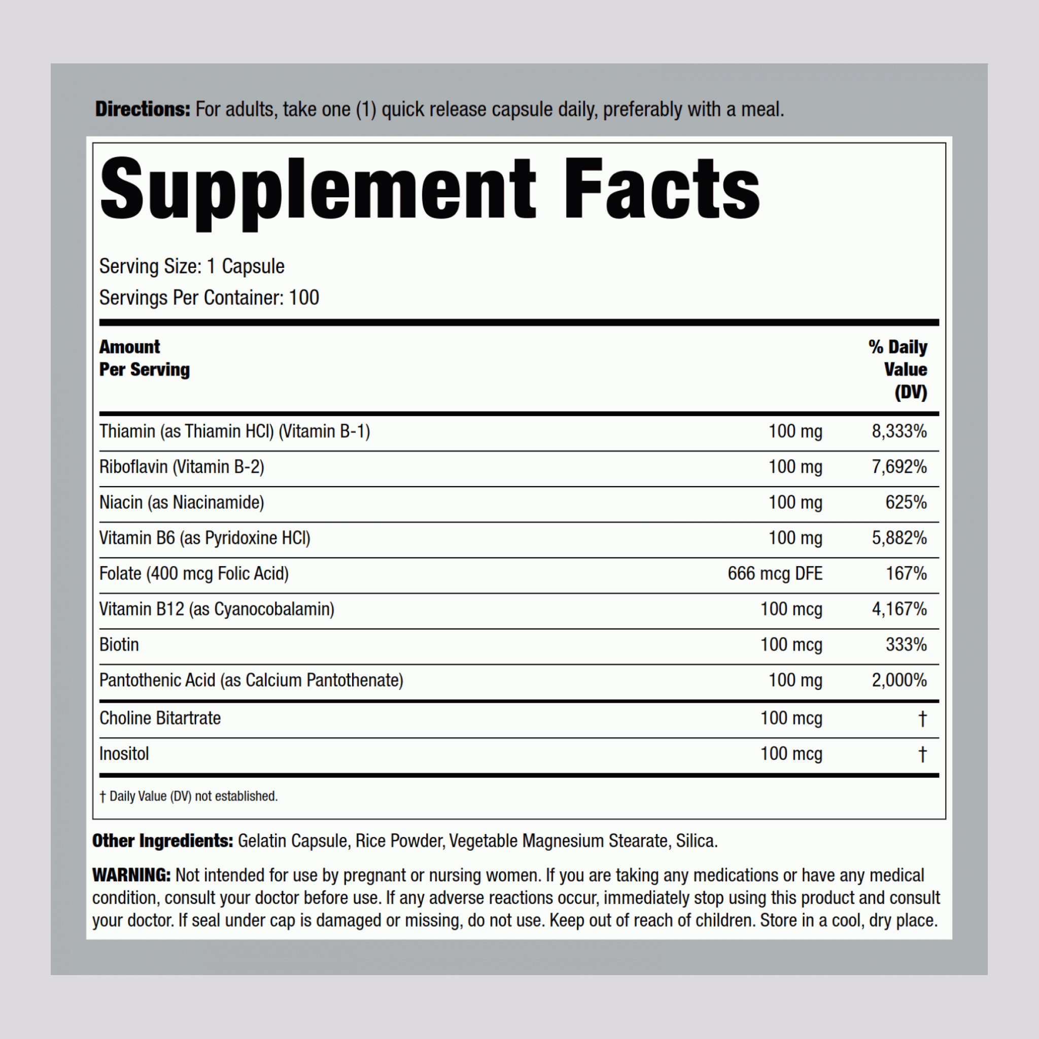 Supreme Stress B, 100 Quick Release Capsules, 2  Bottles