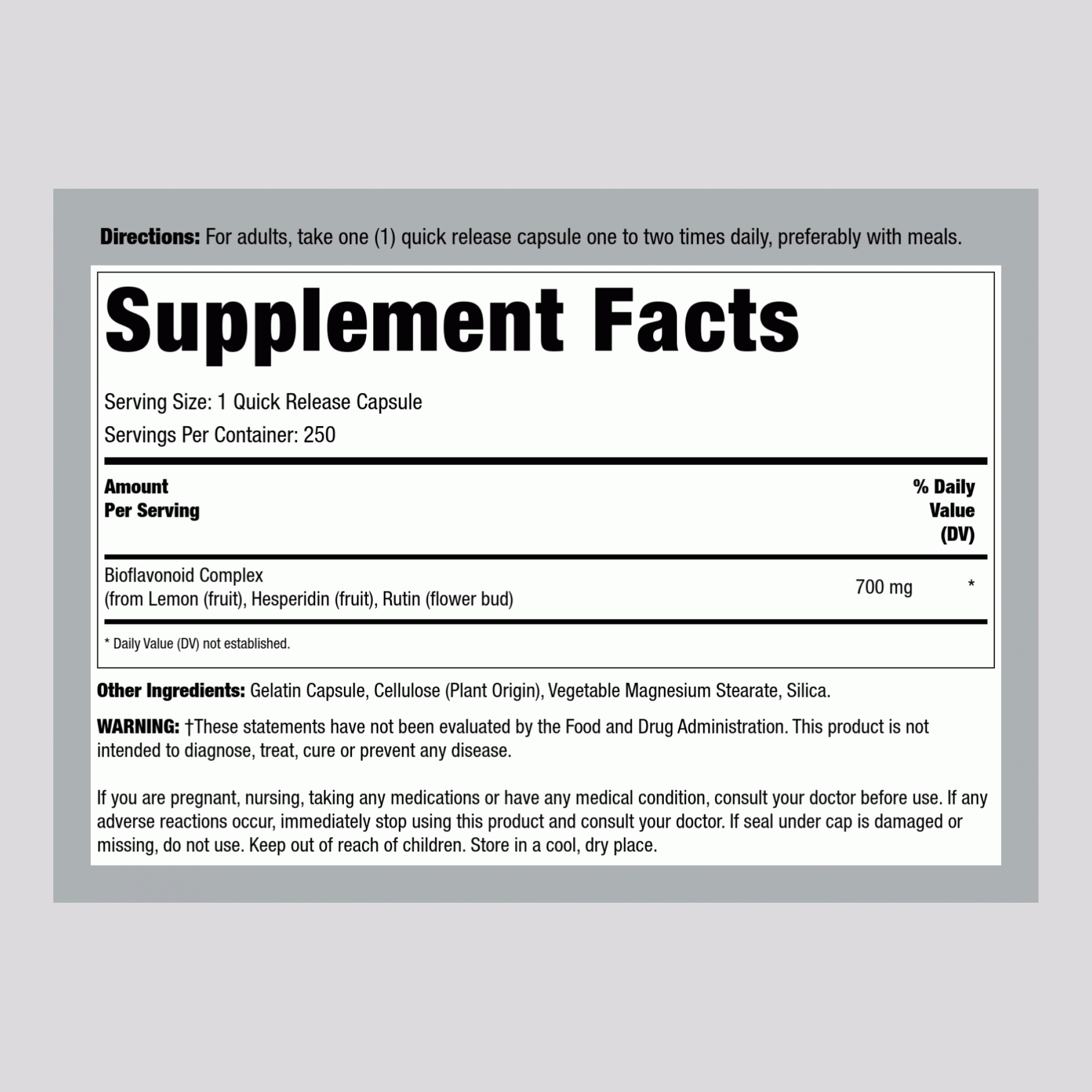 Lemon Bioflavonoid Complex, 700 mg, 250 Quick Release Capsules