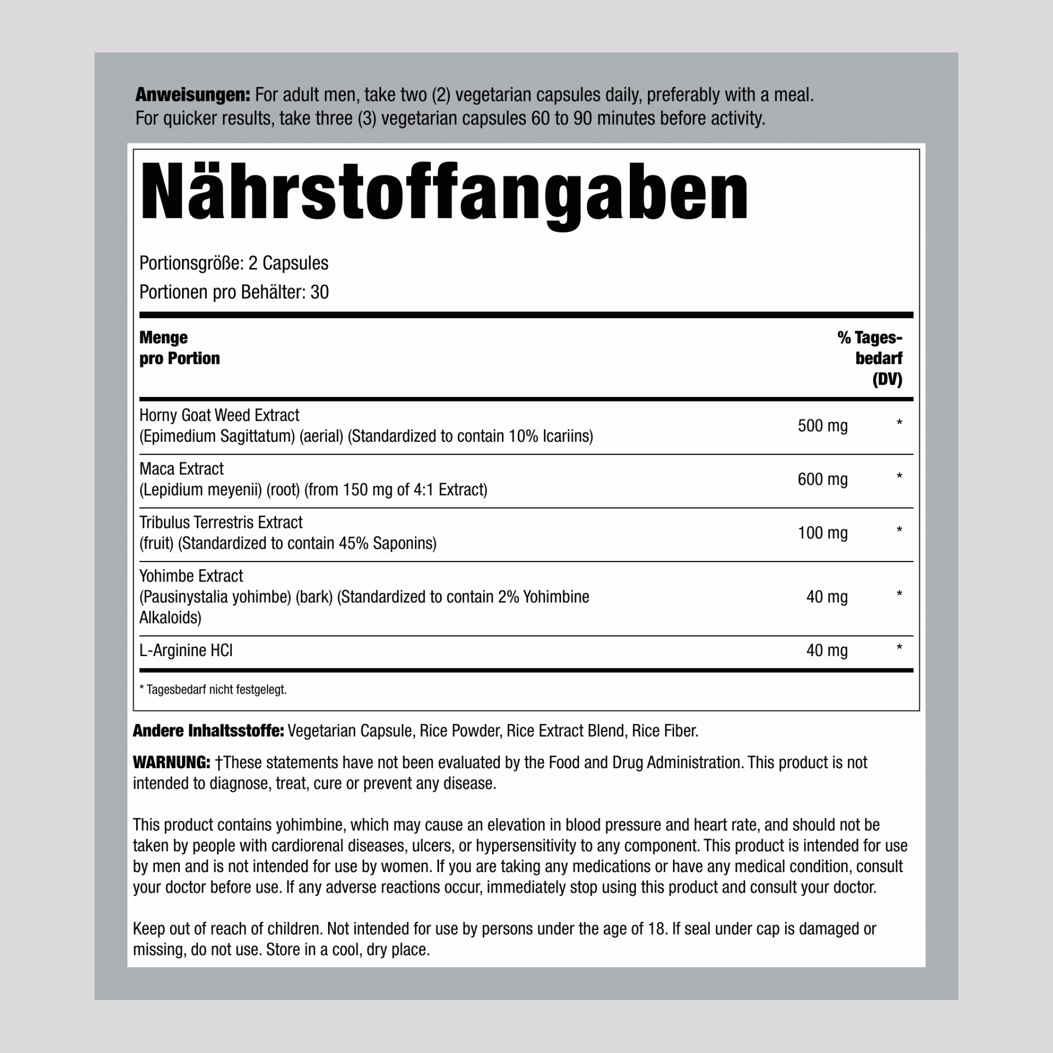 Elfenblumen-Komplex,  500 mg (pro Portion) 60 Kapseln 2 Flaschen