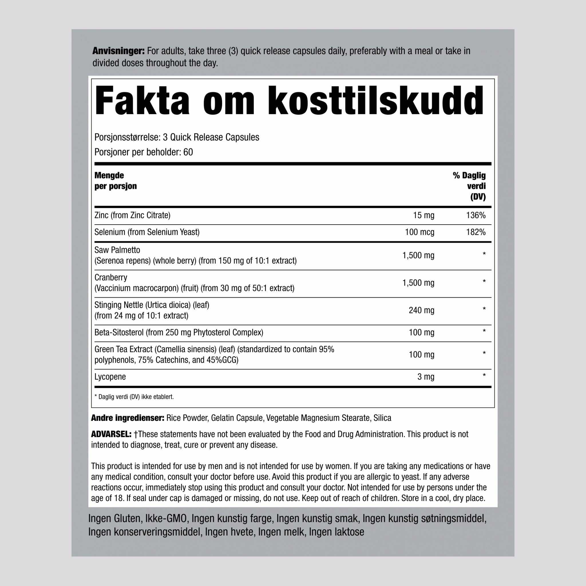 ProstaFit 180 Kapsler       