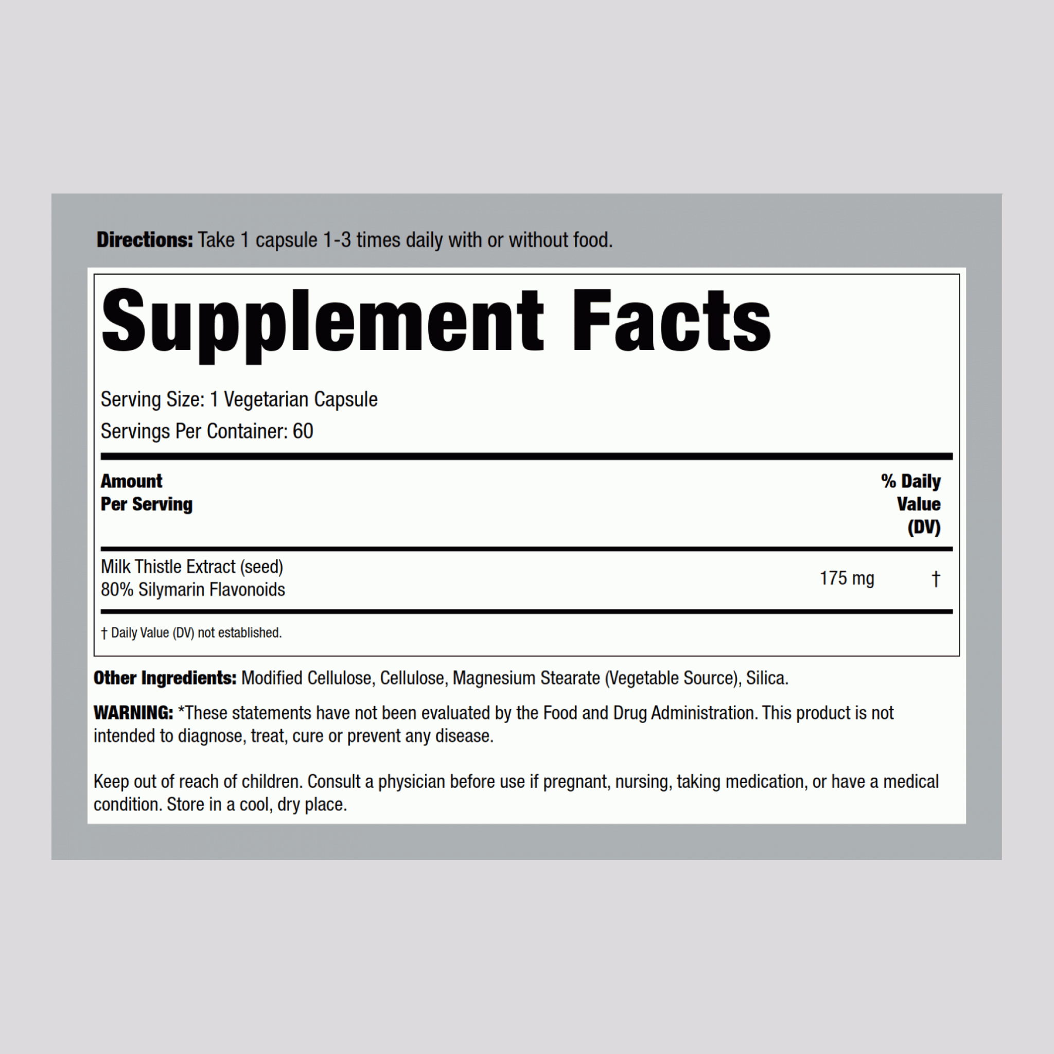 水飛薊標準化提取物 175 mg 60 素食專用膠囊     