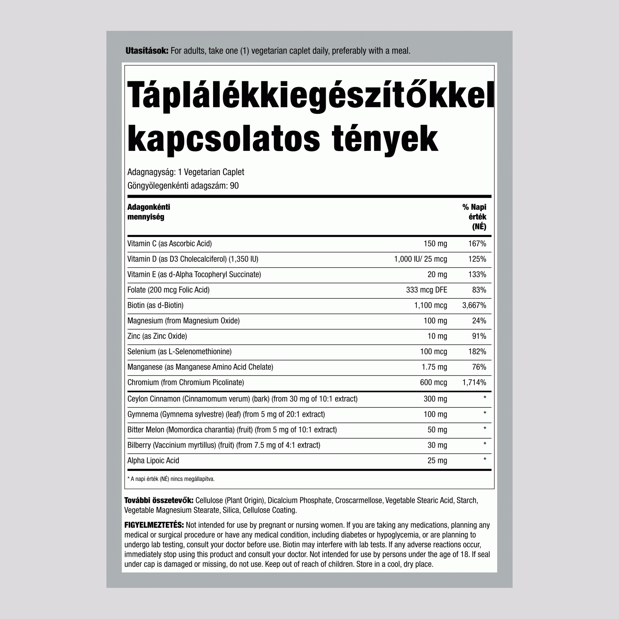 Vércukor formula 90 Vegetariánus Kapszula       