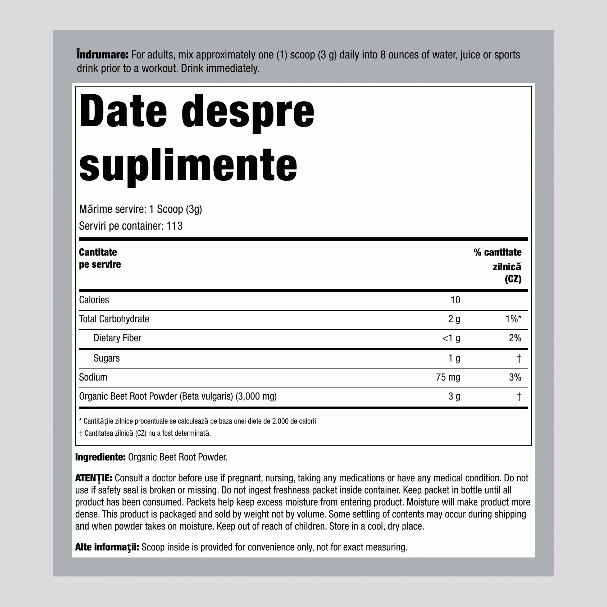 BeetFit - praf de suc de sfeclă,  340 g 12 oz Sticlă 2 Sticle