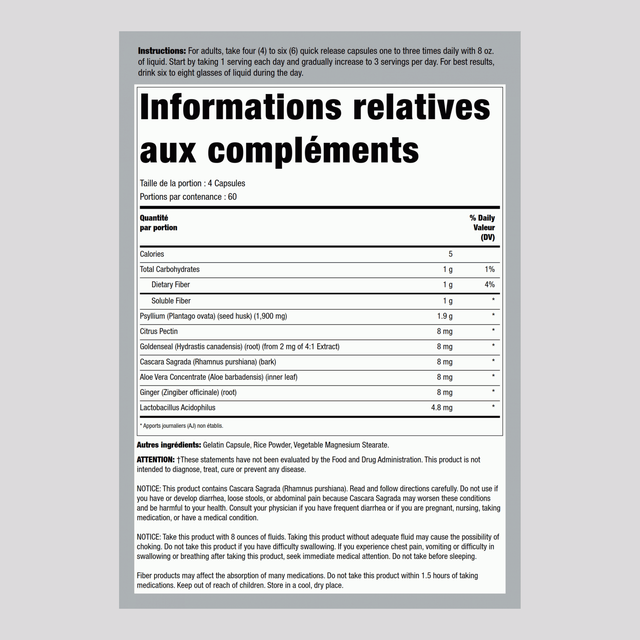 Colon super-santé 240 Gélules à libération rapide       