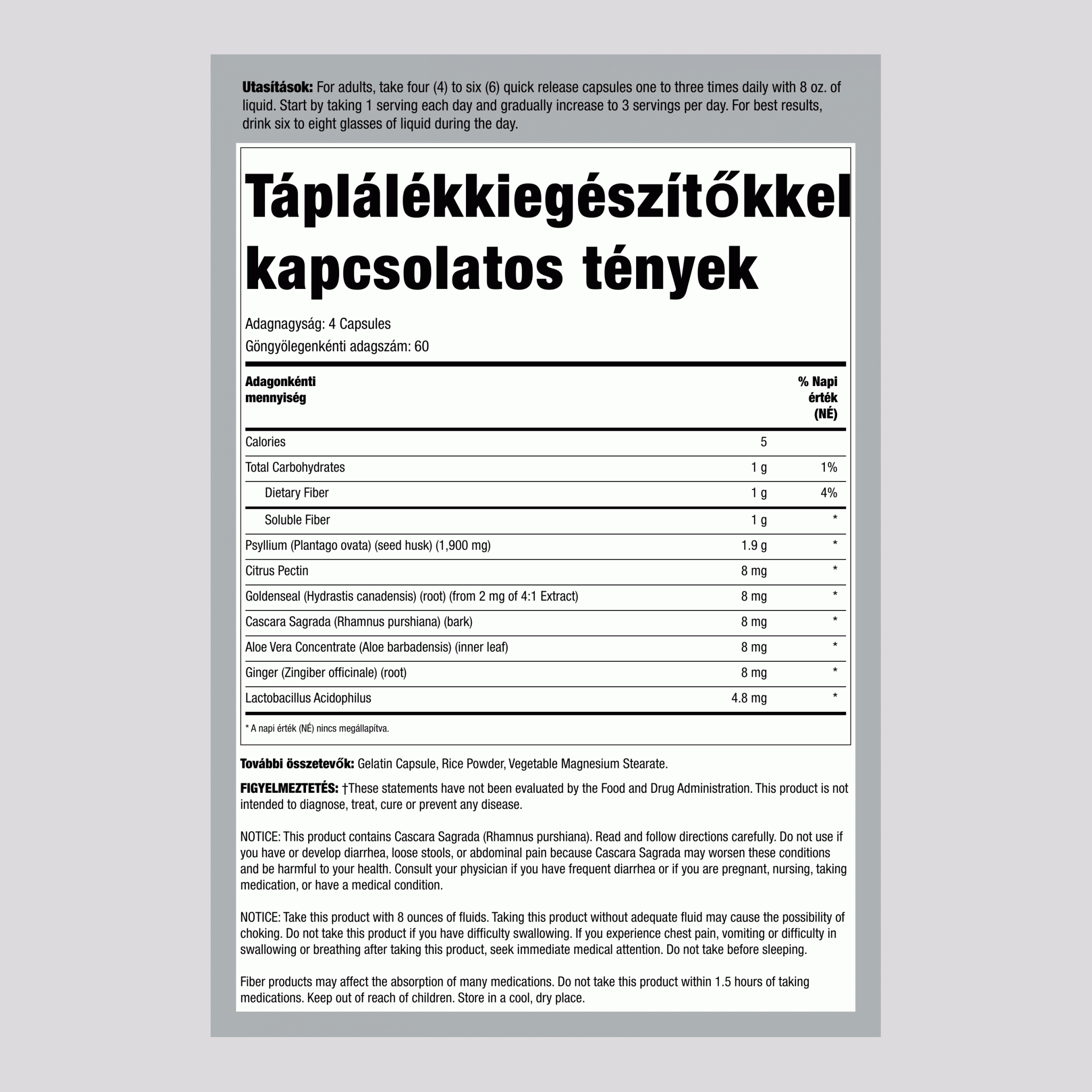 Super Colon a belek egészségéért 240 Gyorsan oldódó kapszula 2 Palackok     