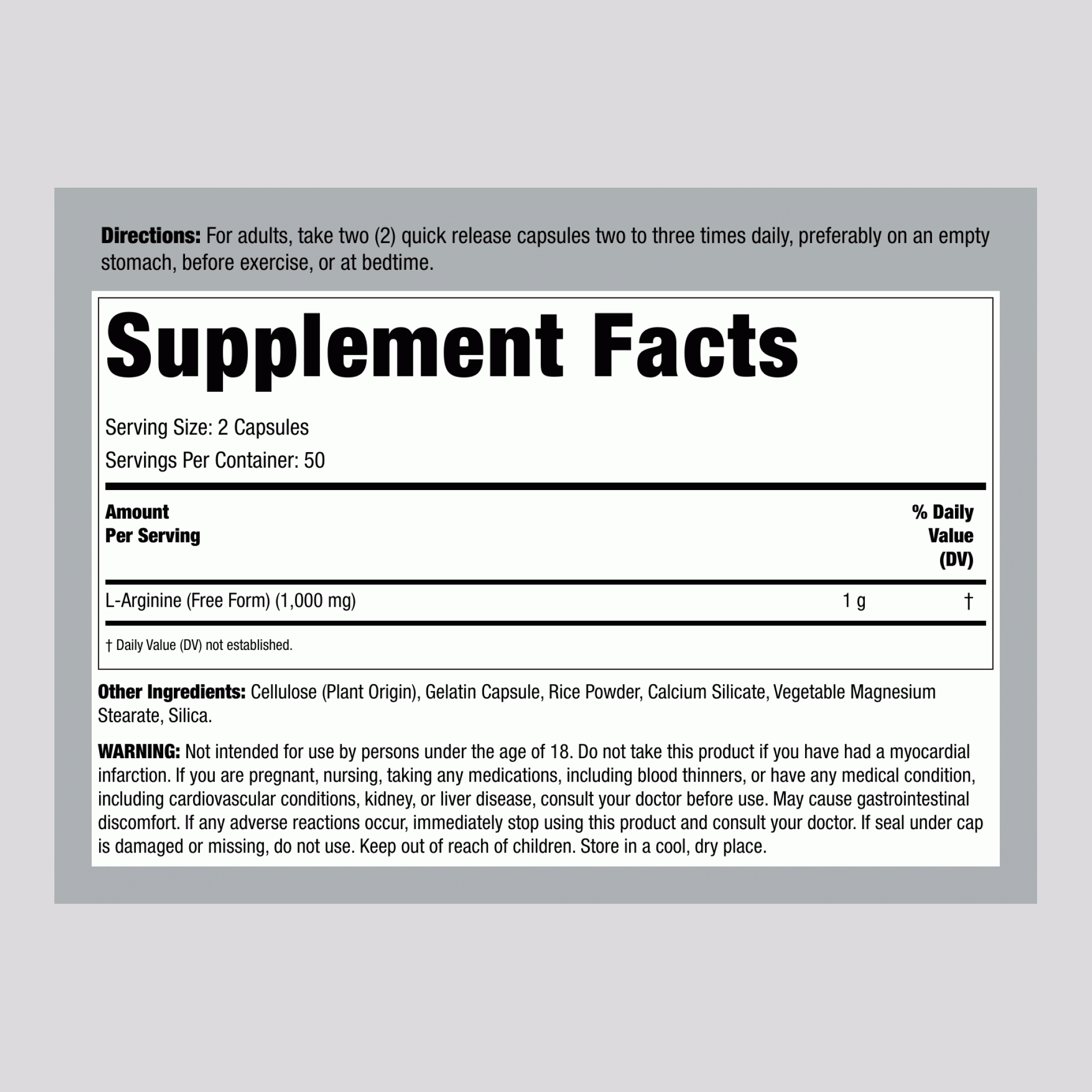 L-精胺酸 500 mg 100 膠囊 2 瓶子  