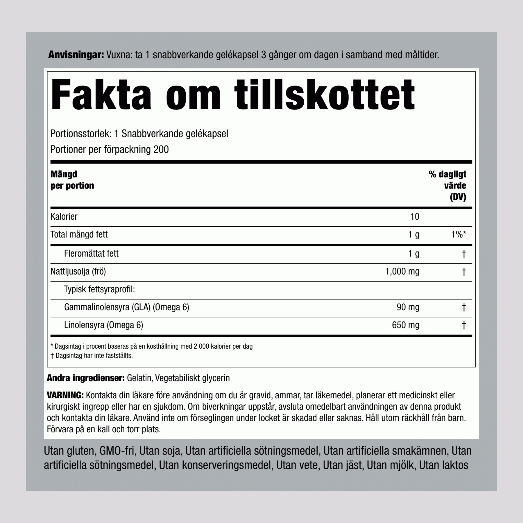 Svetlinovo olje  1000 mg 200 Kapsule iz mehkega gela s hitrim sproščanjem 2 Steklenice   