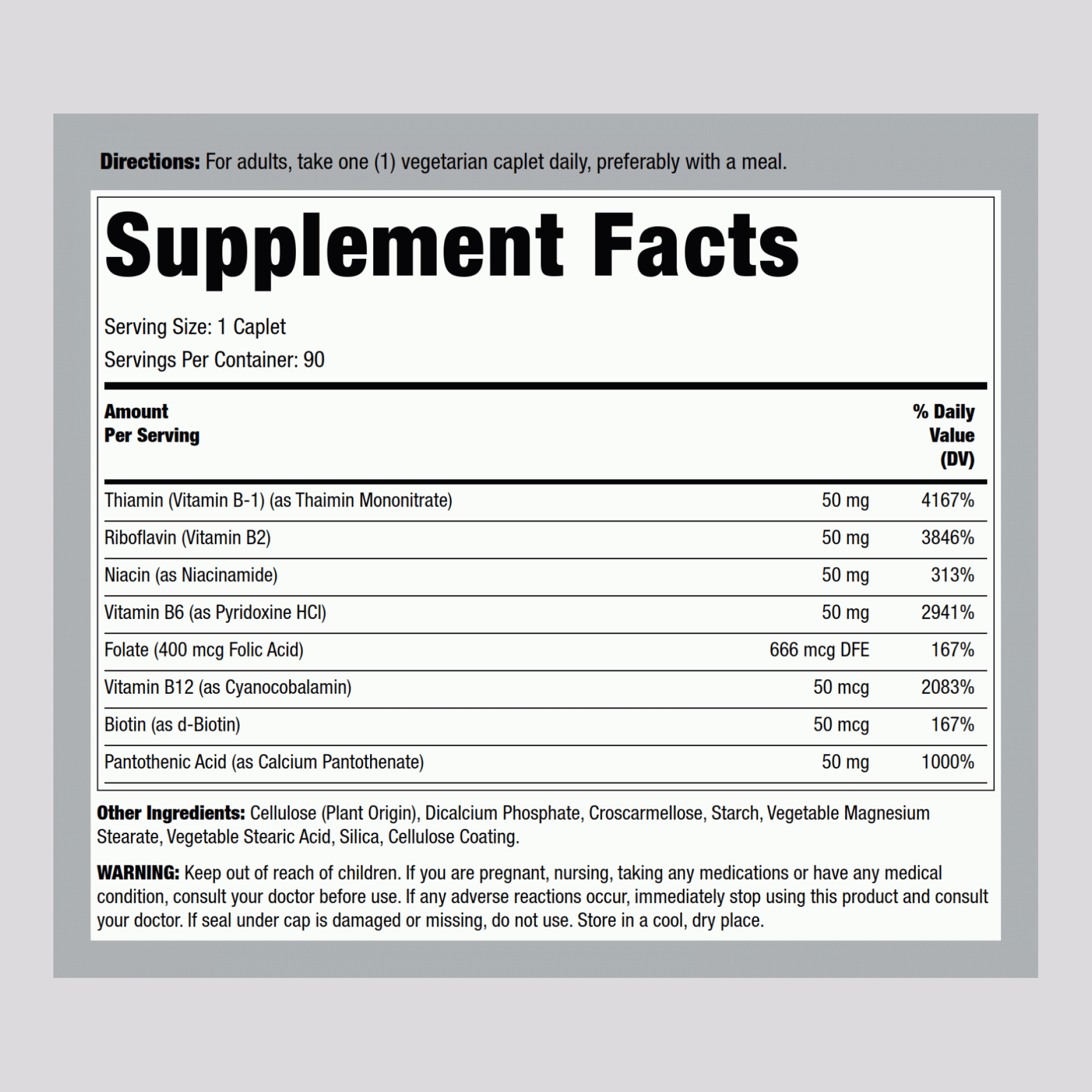 B-Complex, 50 mg, 90 Vegetarian Caplets
