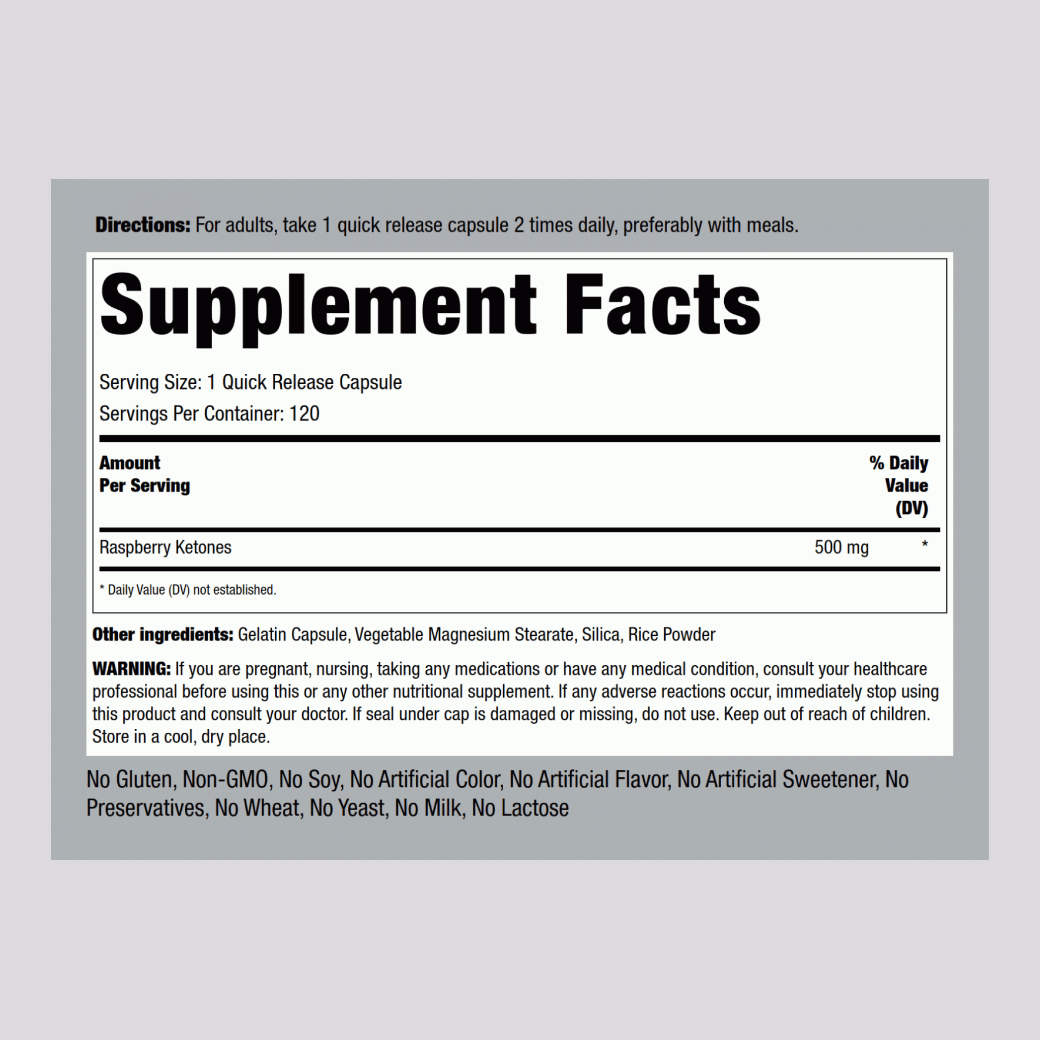Raspberry Ketones, 500 mg, 120 Quick Release Capsules