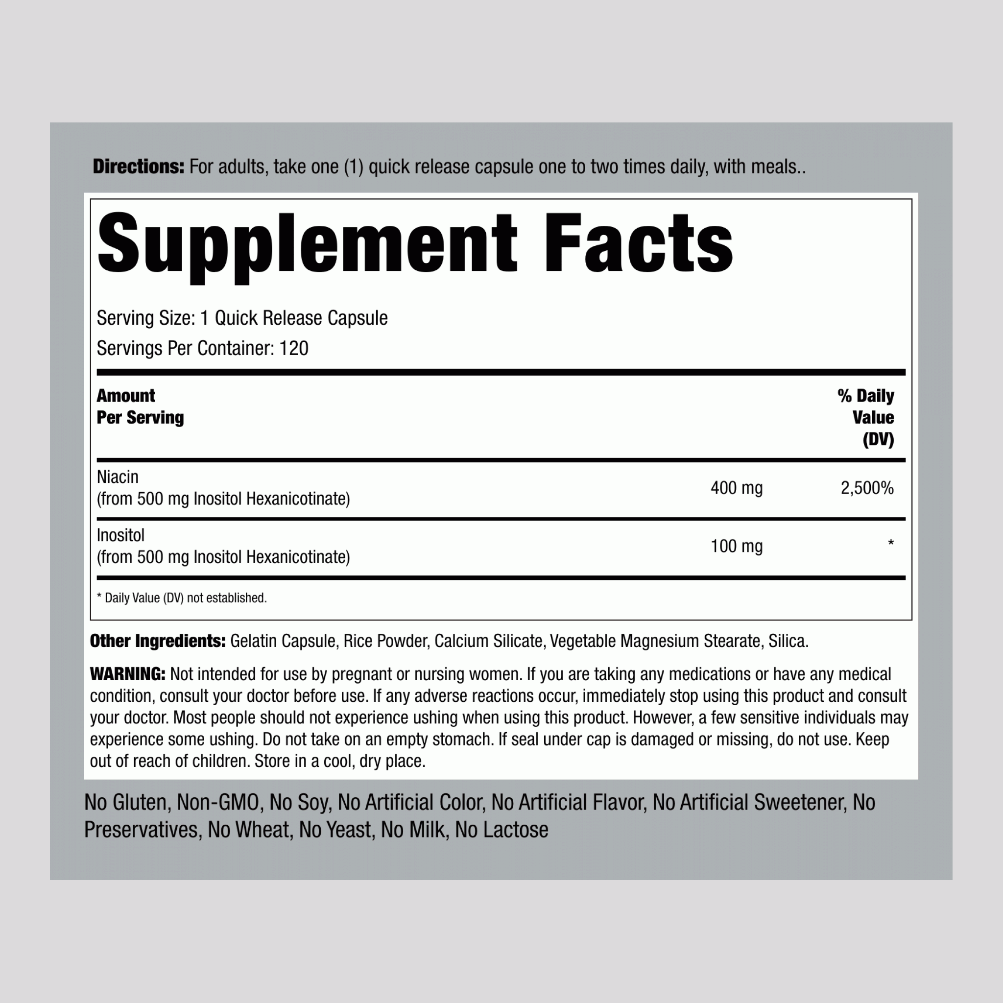 尼克酸膠囊  500 mg 120 快速釋放膠囊     