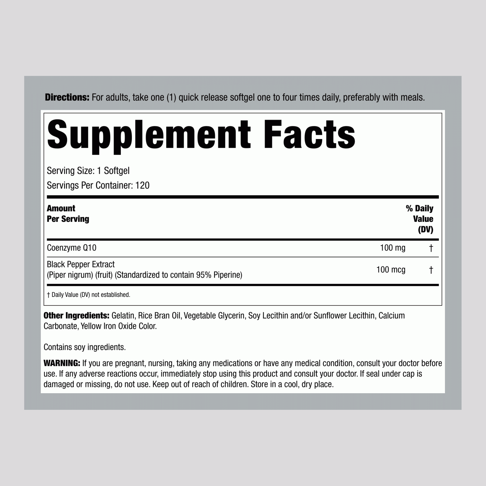 CoQ10, 100 mg, 120 Quick Release Softgels