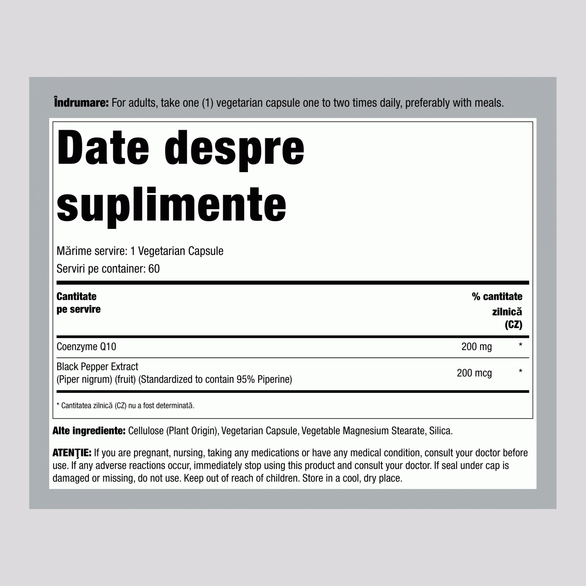 CoQ10 200 mg 60 Capsule vegetariene     