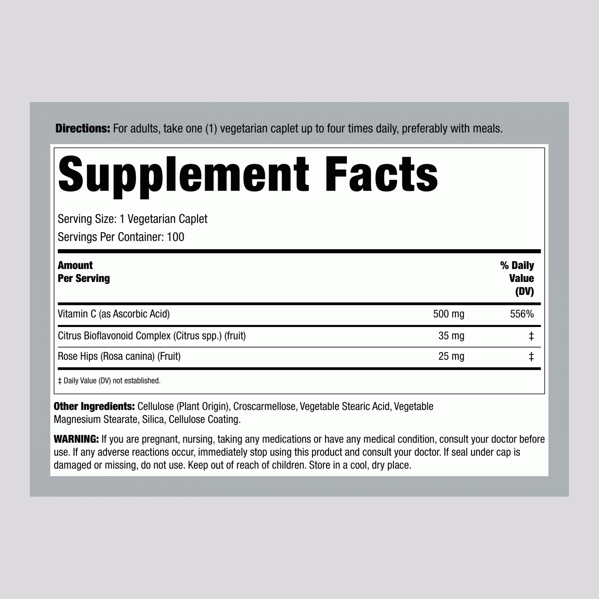 維生素C 500mg / 生物類黃酮 & 玫瑰果複合膠囊  100 素 錠       