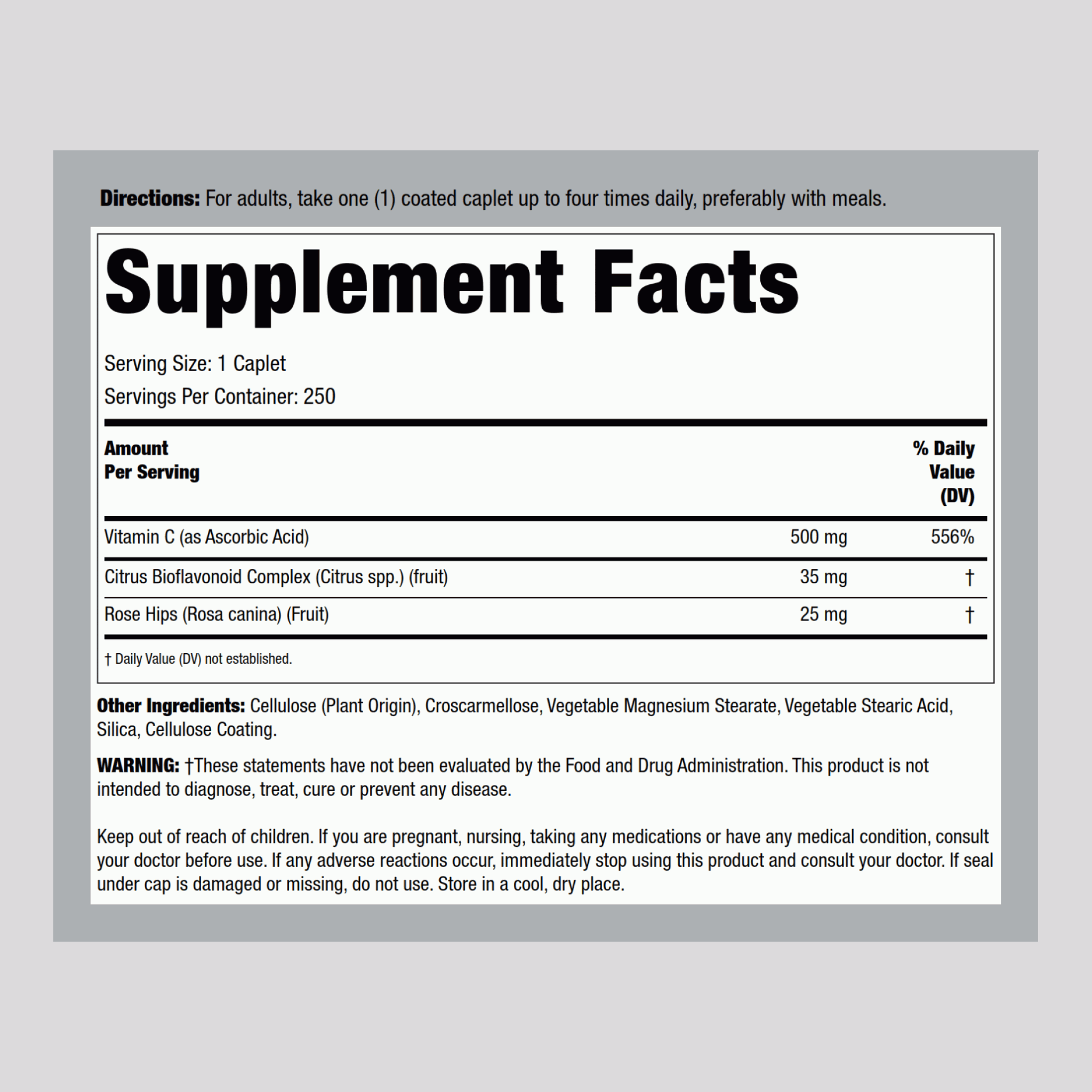 維生素C 500mg / 生物類黃酮 & 玫瑰果複合膠囊  250 衣膜錠       