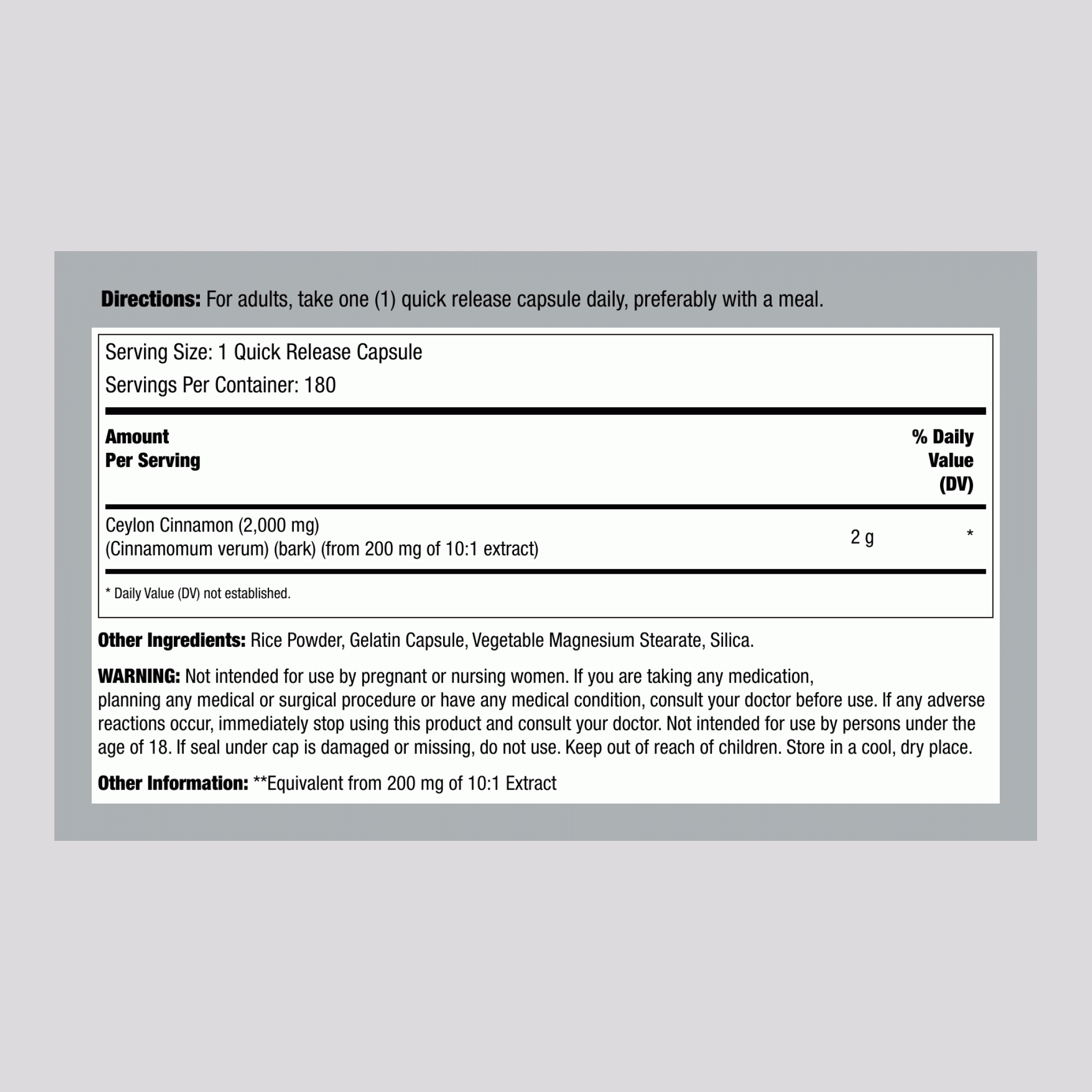 錫蘭肉桂,  2000 mg 180 膠囊 2 瓶子