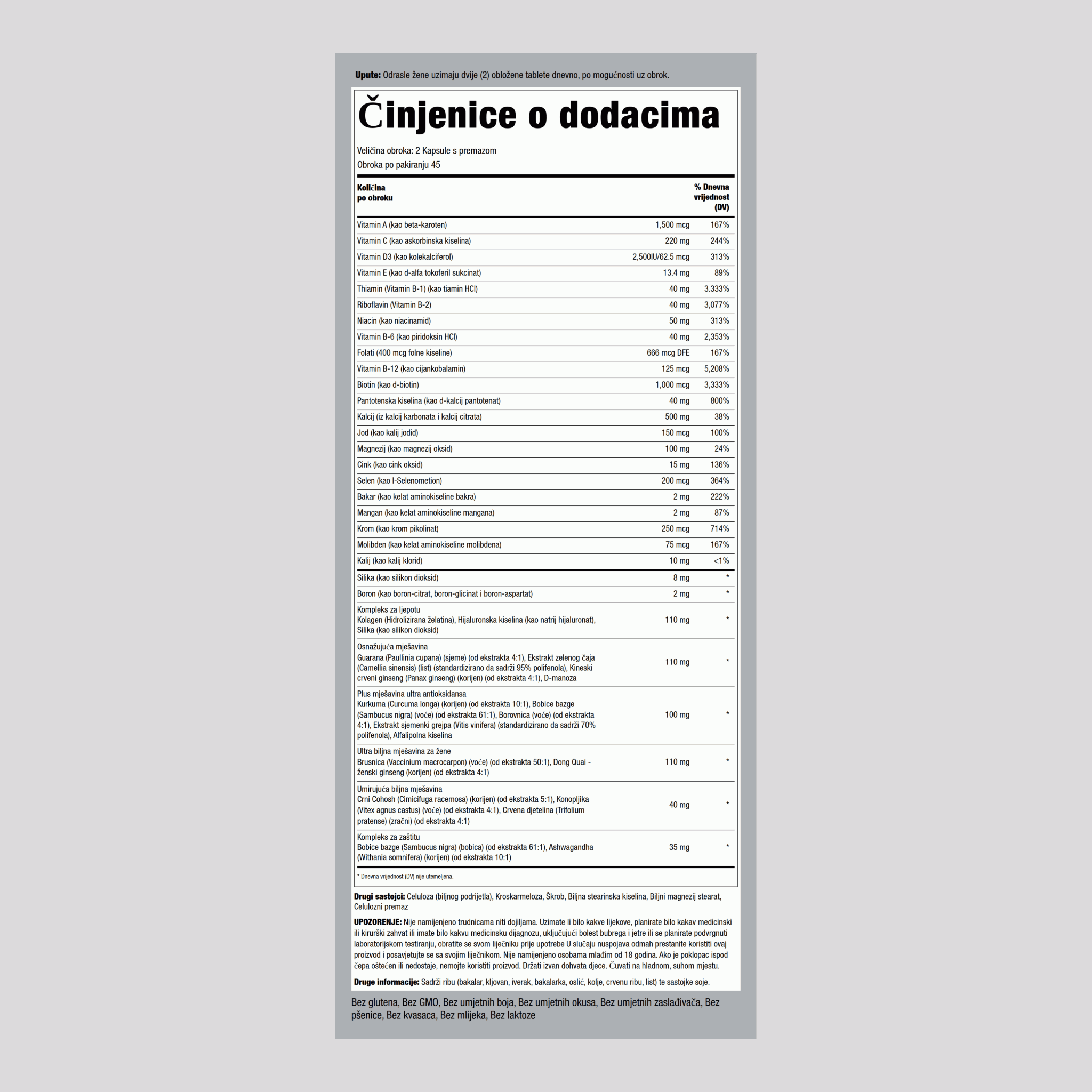 Woman's Mega Multi 90 Kapsule s premazom       