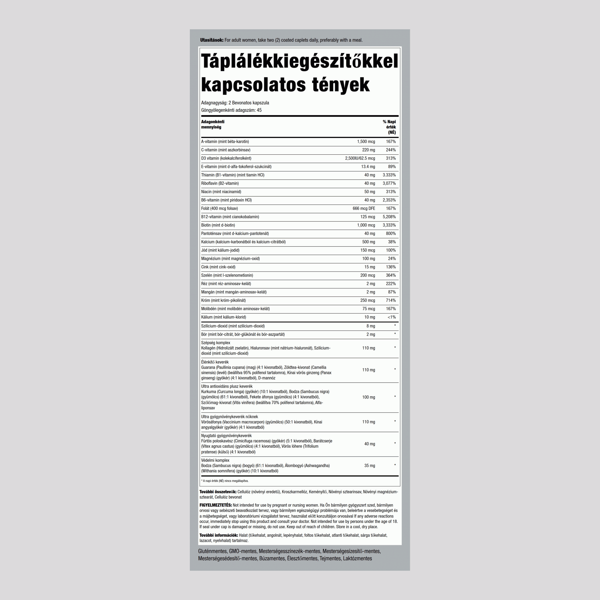 Woman's Mega Multi 90 Bevonatos kapszula       