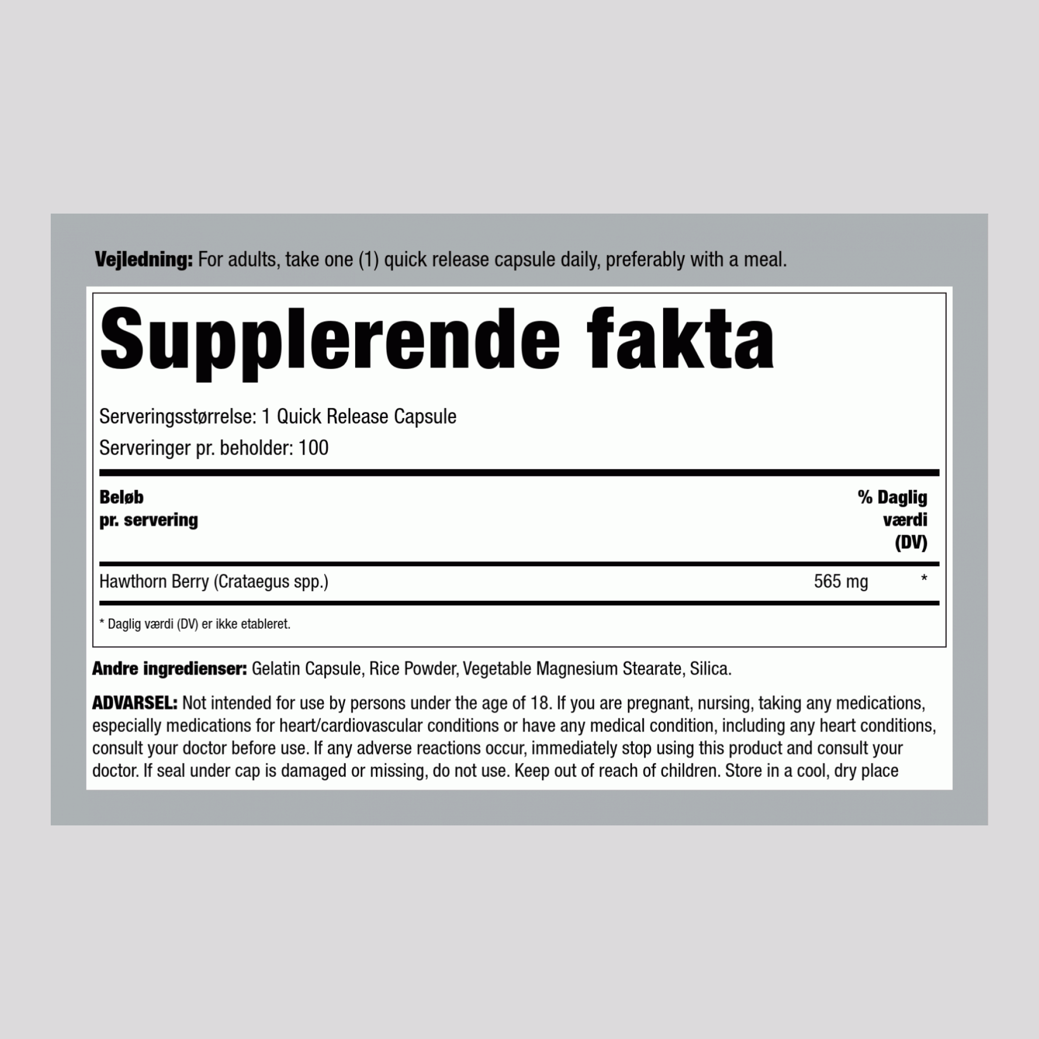 Havtorn-bær  565 mg 100 Kapsler     