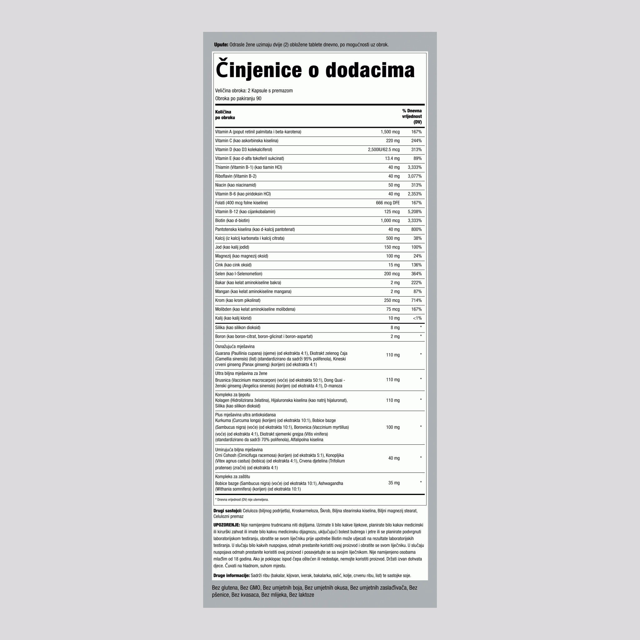 Woman's Mega Multi 180 Kapsule s premazom       