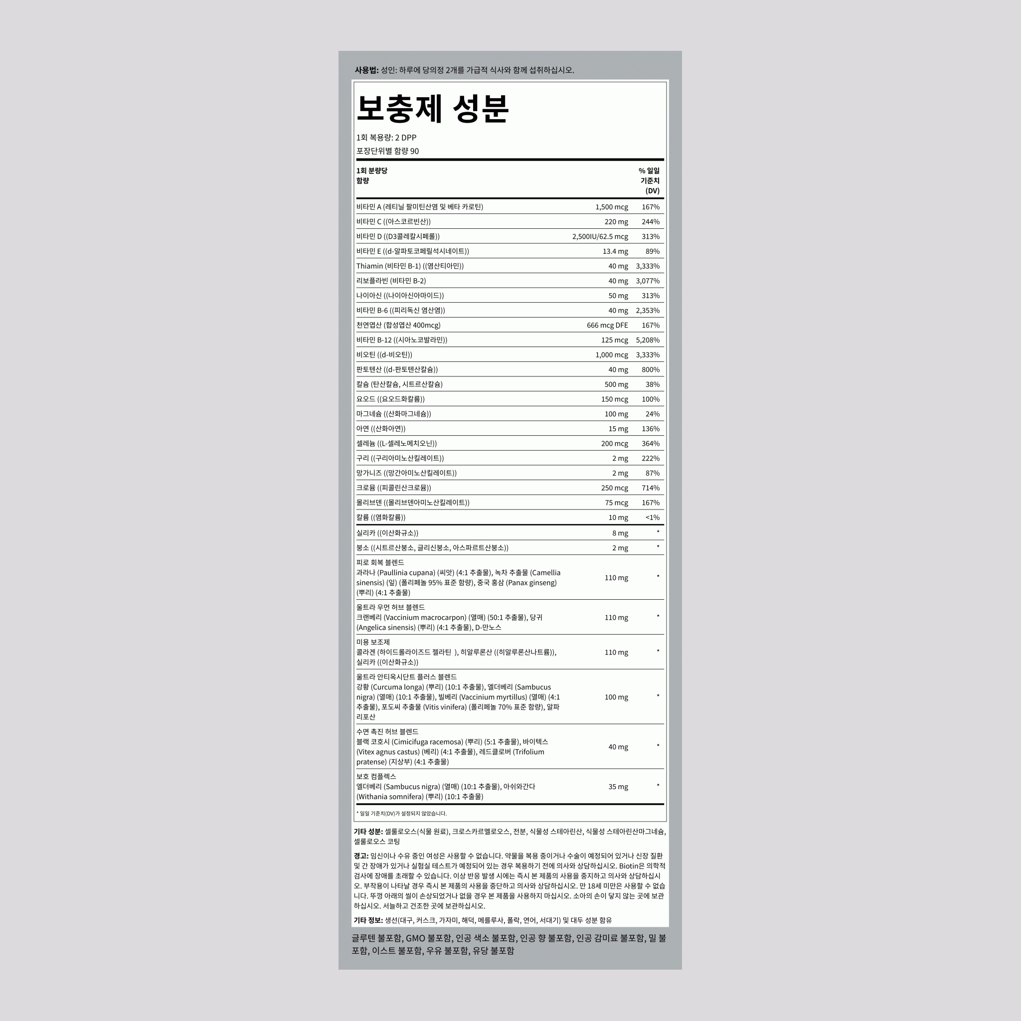 여성용 메가 멀티 180 DPP       