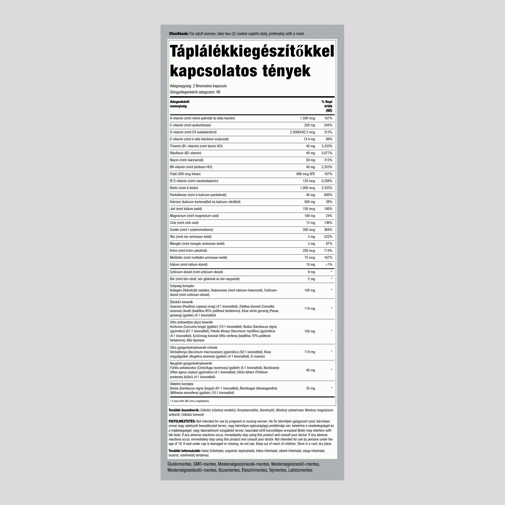 Woman's Mega Multi 180 Bevonatos kapszula       