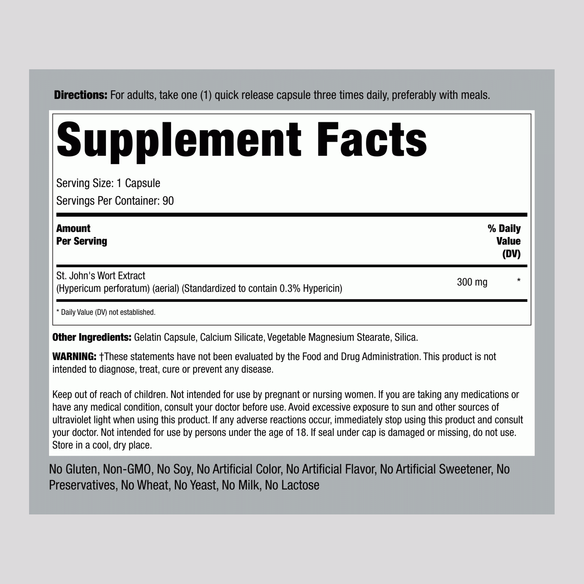 聖約翰草標準化提取物 300 mg 90 膠囊     