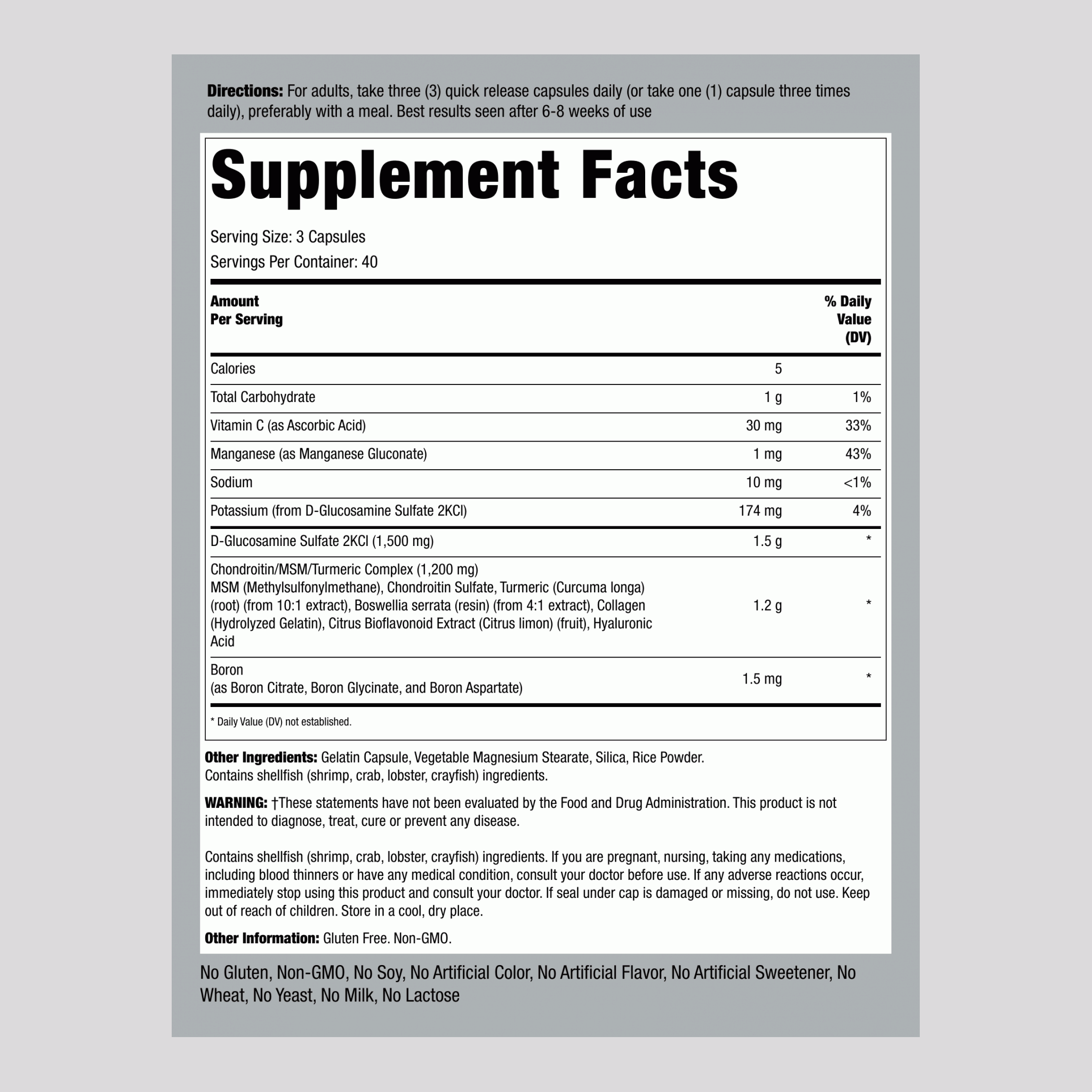 氨基葡萄糖硫酸軟骨素 120 快速釋放膠囊       
