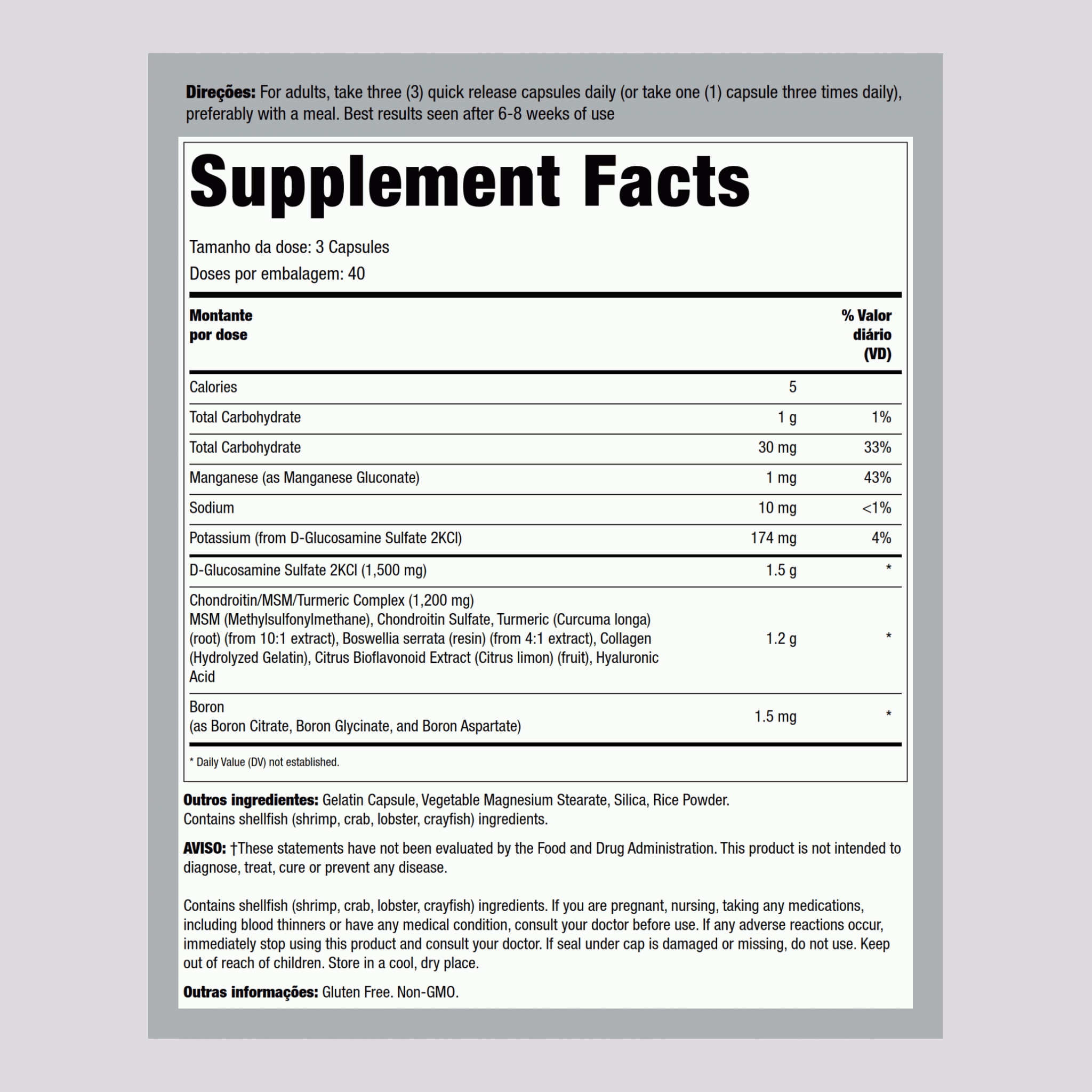 Glucosamine Chondroitin & MSM Plus Turmeric, 120 Quick Release Capsules, 2  Bottles