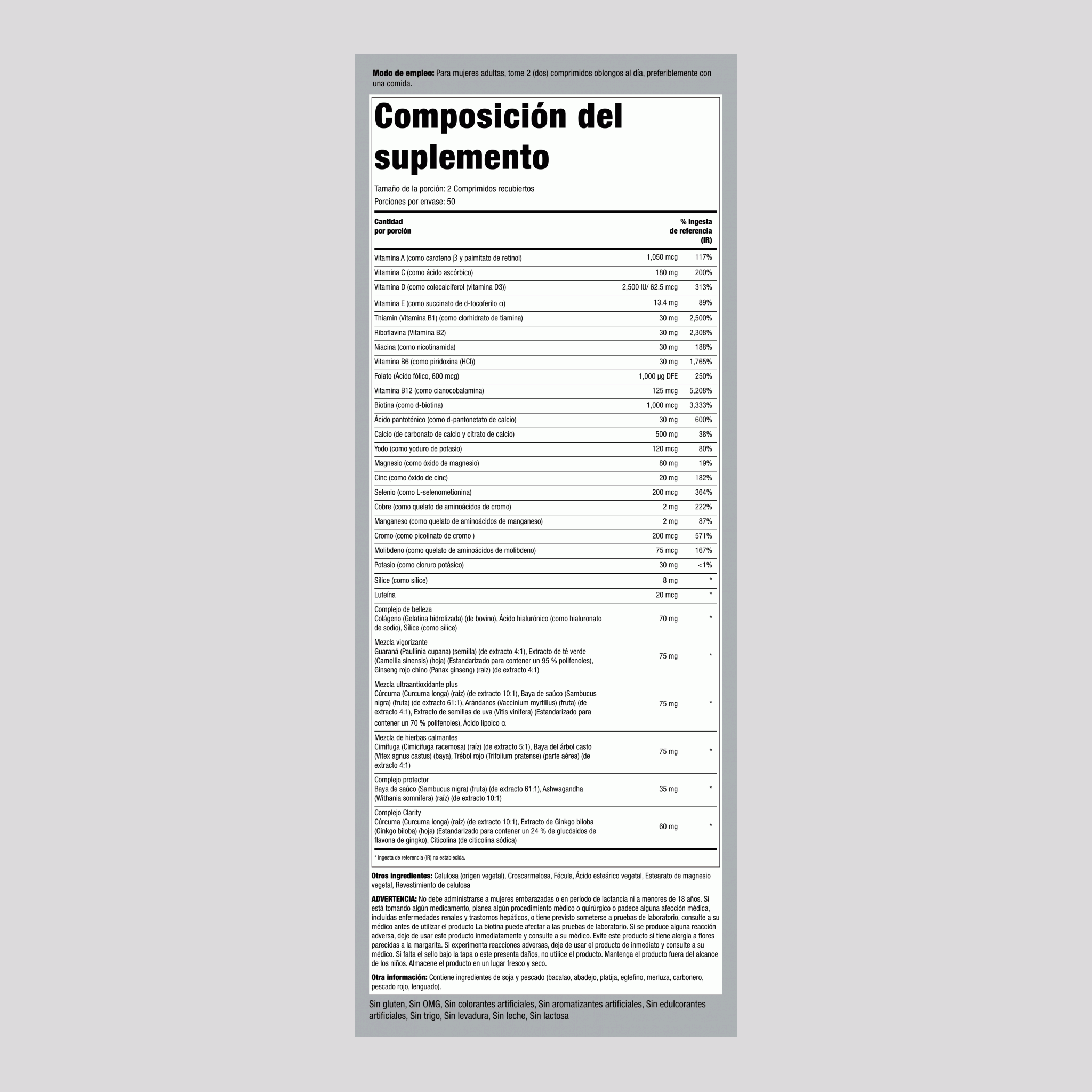 Mega Multi 50 Plus para la mujer 200 Comprimidos recubiertos       