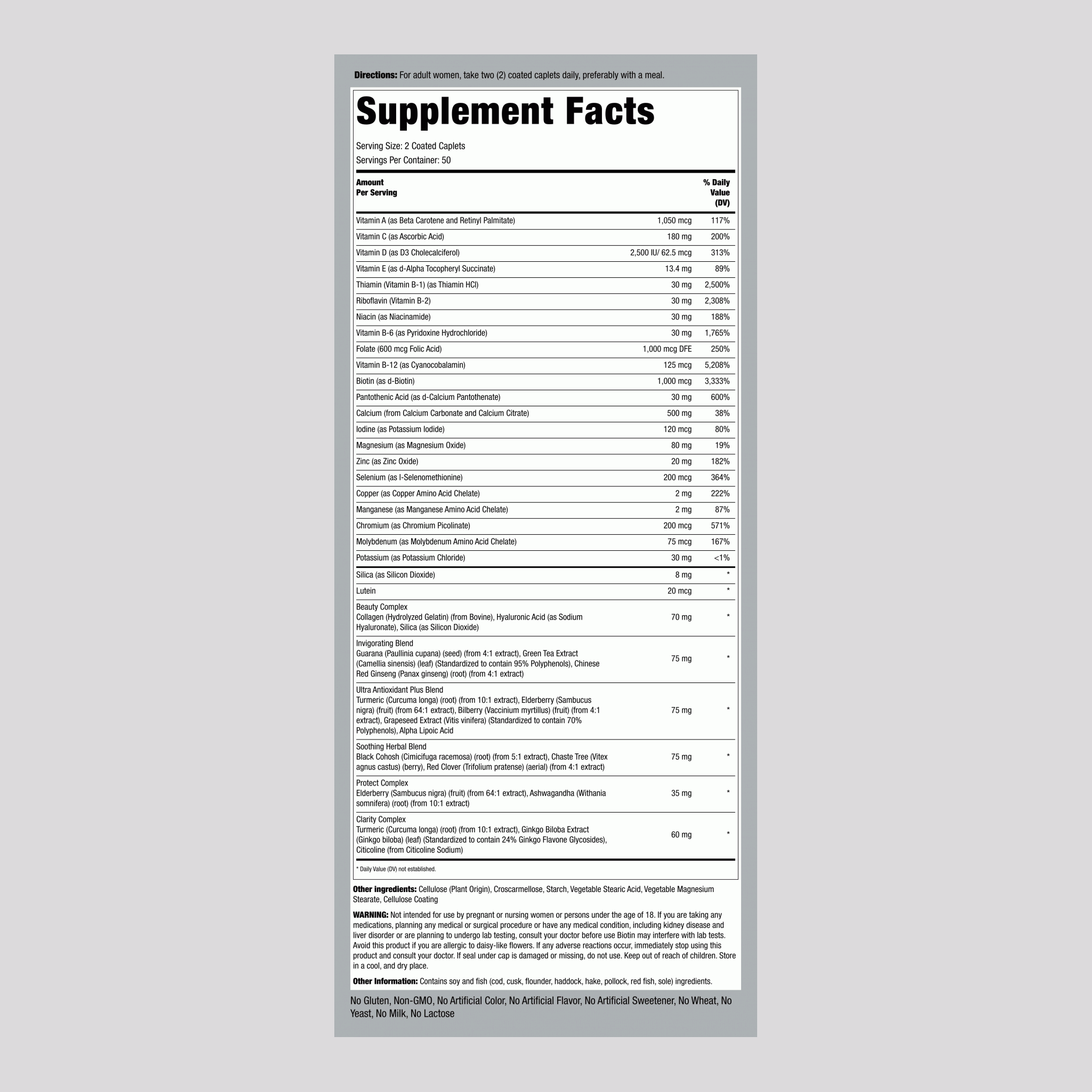 女性 Mega 複合維生素 50 + 200 衣膜錠       