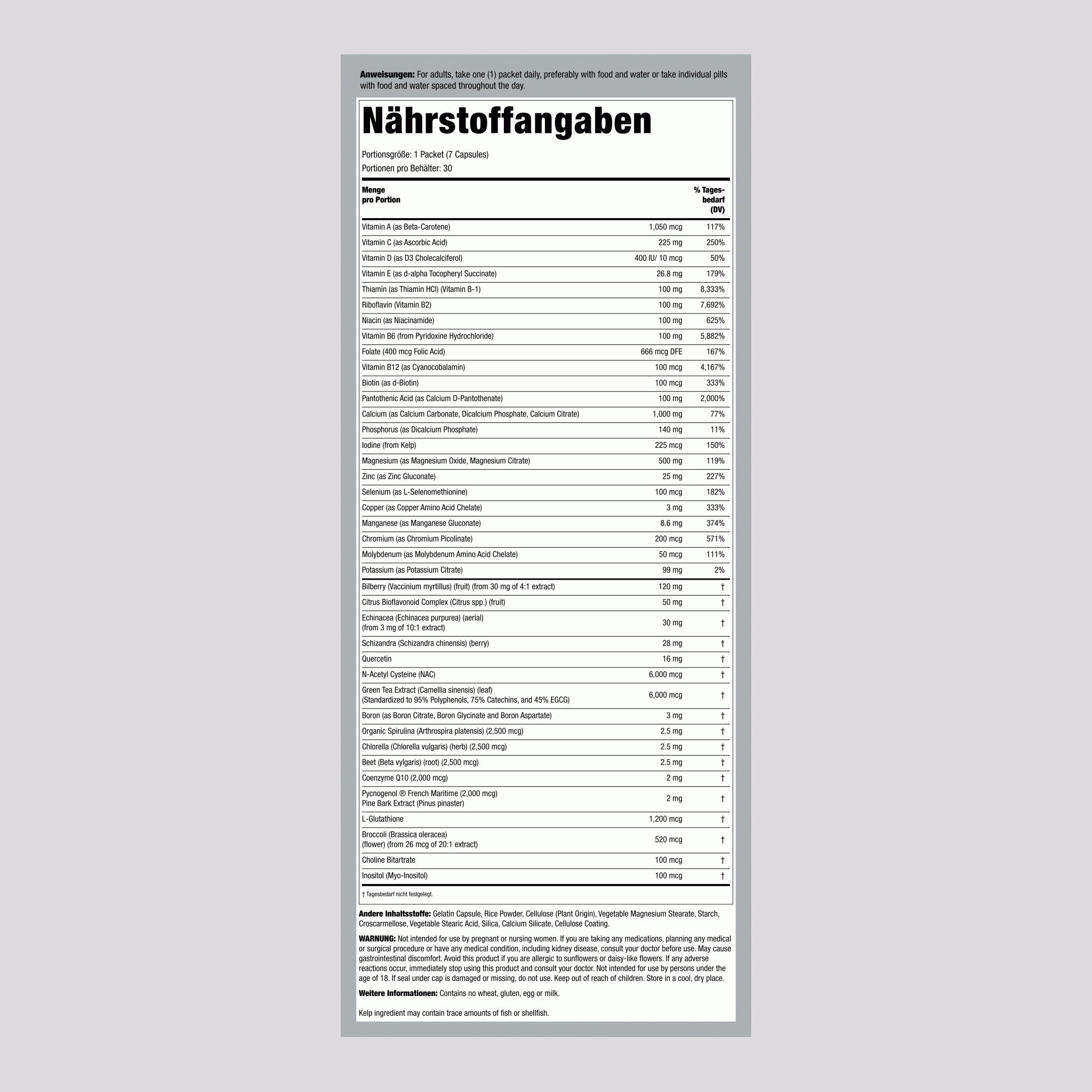 Varsity Pack 2 (Multi-Vitamin & Mineralstoffe) 30 Pakete       