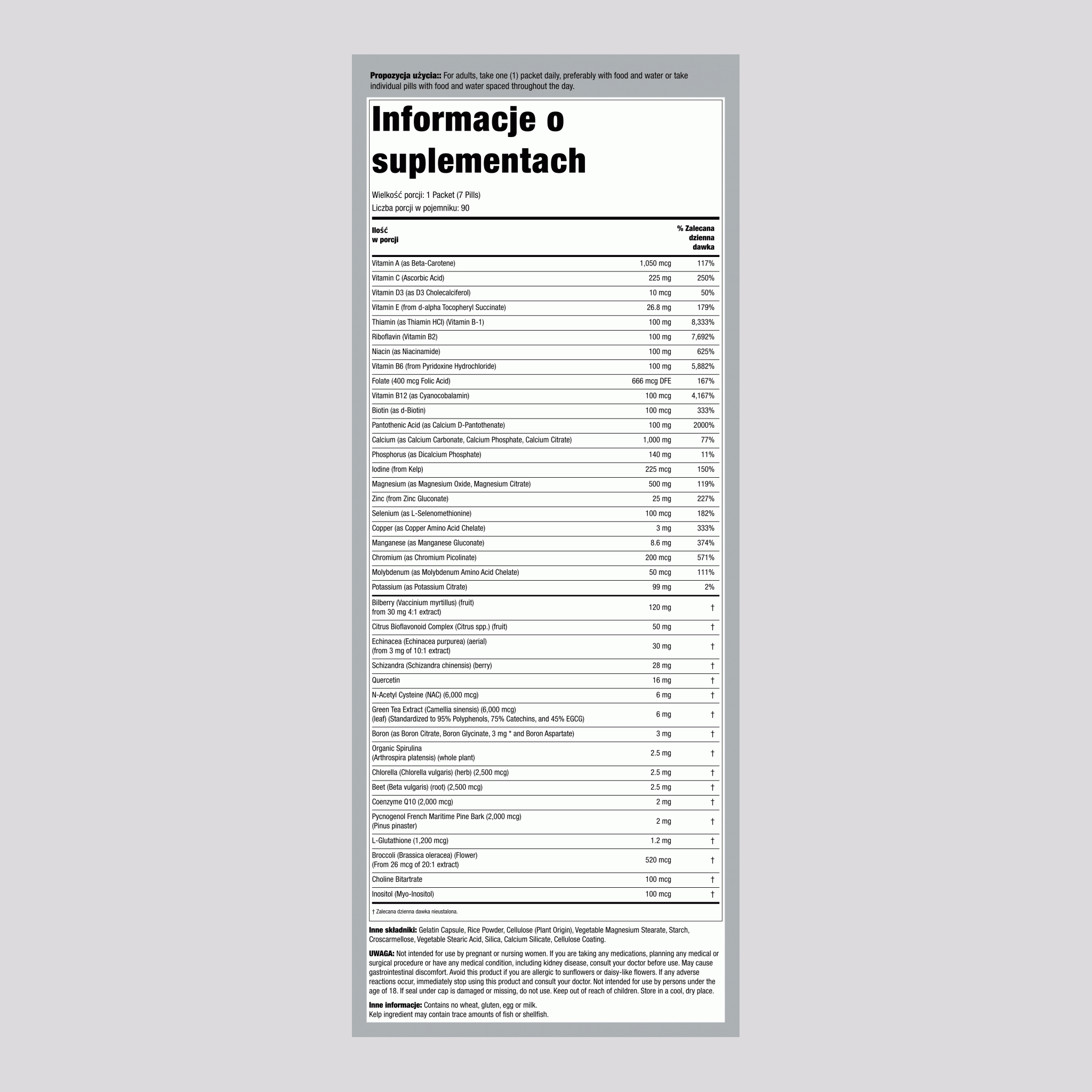 Varsity Pack 2 (zestaw witamin i minerałów) 90 Paczki       