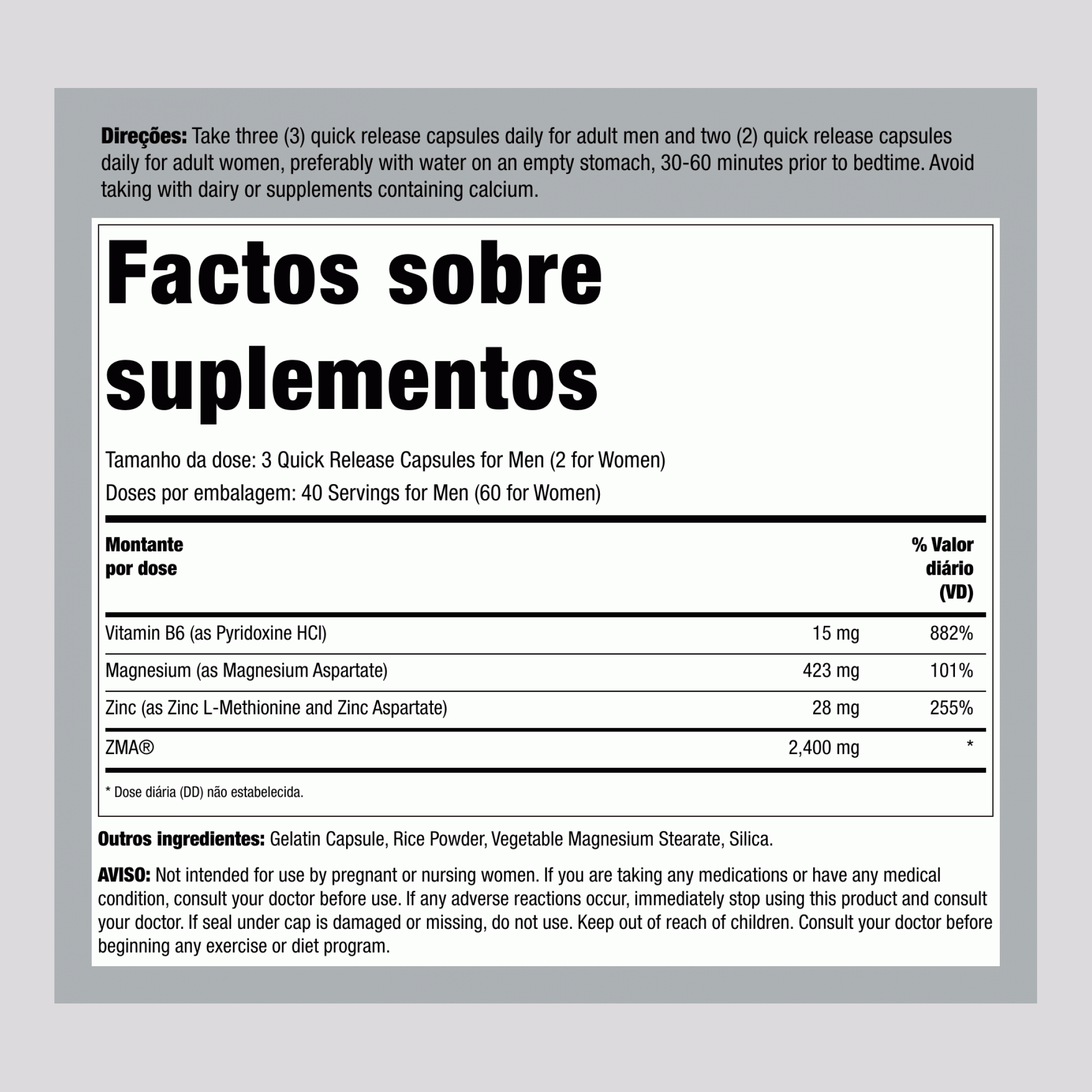 ZMA  120 Cápsulas 2 Frascos     
